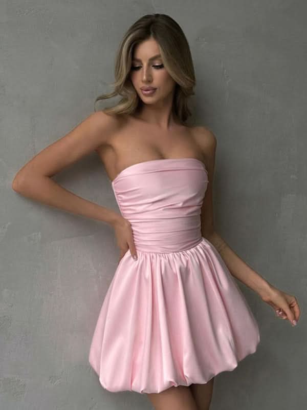 Elegant One Shoulder A-Line Mini Dress for Women - Sexy & Chic Party Cocktail Dress for Night Out, Date Night, Club Wear