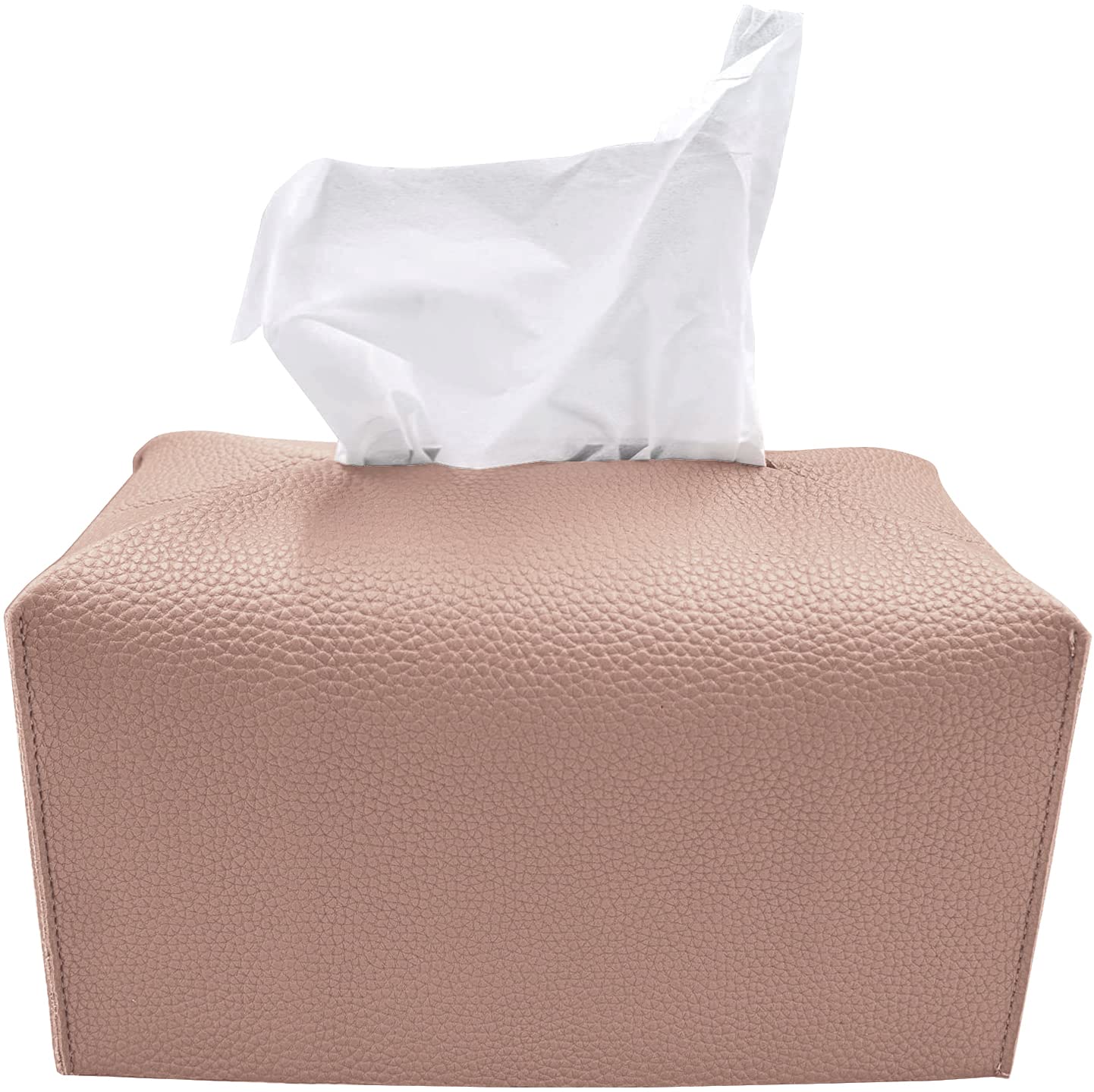 Carrotez Modern PU Leather Tissue Box Cover - Elegant Rectangular Tissue Box Holder for Bathroom, Vanity, Office Desk & Nightstand (9.5