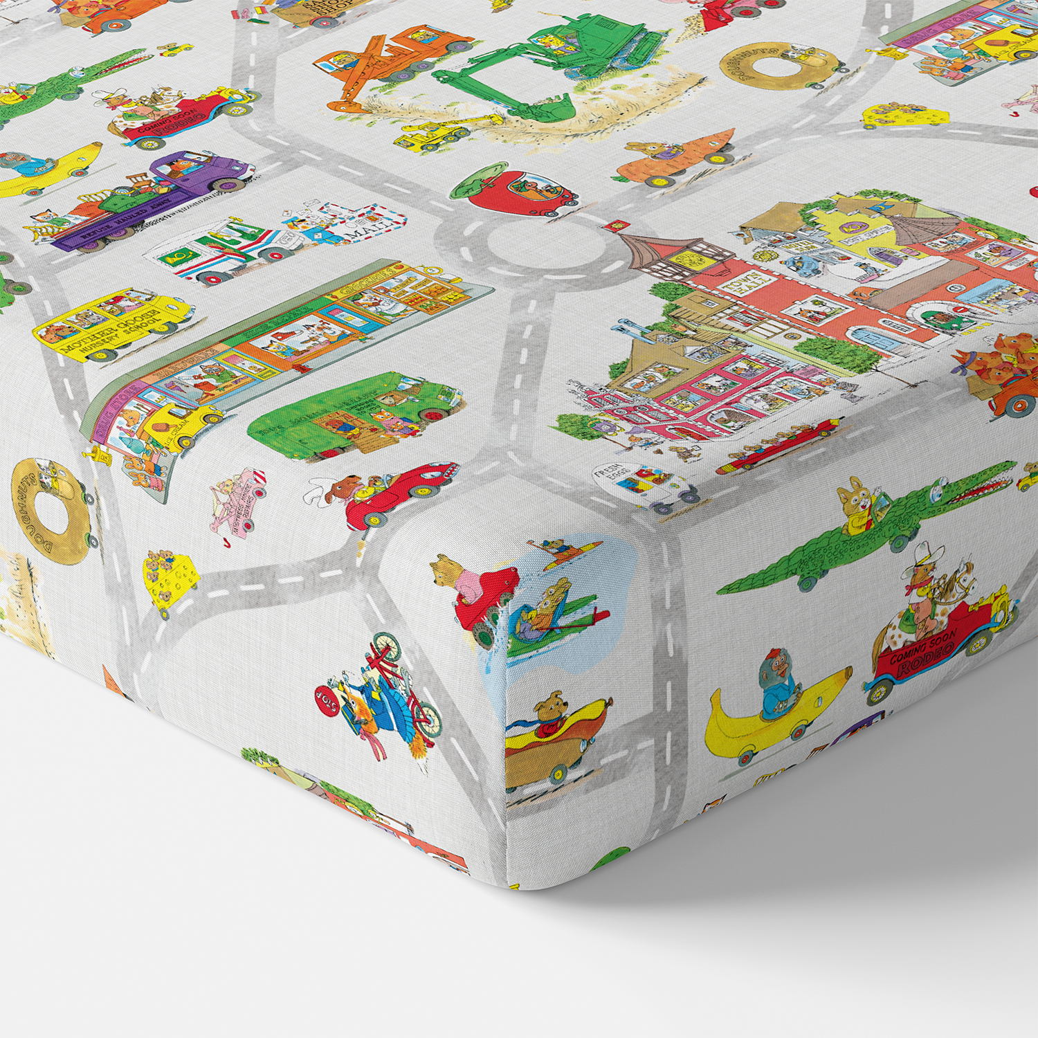 Richard Scarry's Busyworld™ Busytown Map Crib Sheet - Educational Baby Bedding for Toddlers | Perfect for Nursery Decor & Early Learning Playtime