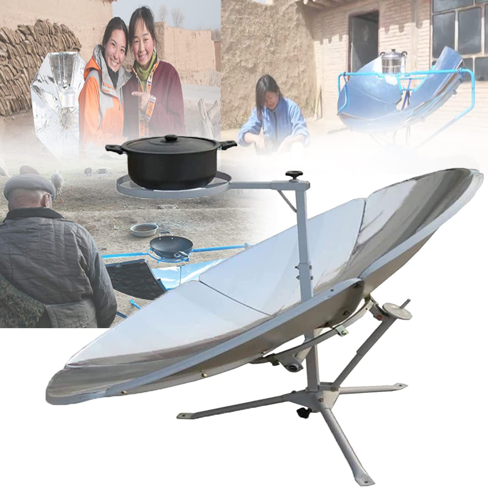 **1800W Portable Parabolic Solar Oven – Outdoor Camping BBQ Cooker for Grilling, Baking & Boiling – Ideal for Farming, Pastoral Areas, Border Defense, Outposts, Islands & Deserts – Perfect for Off-Grid Living, Emergency Preparedness & Eco-Friendly Cooking**