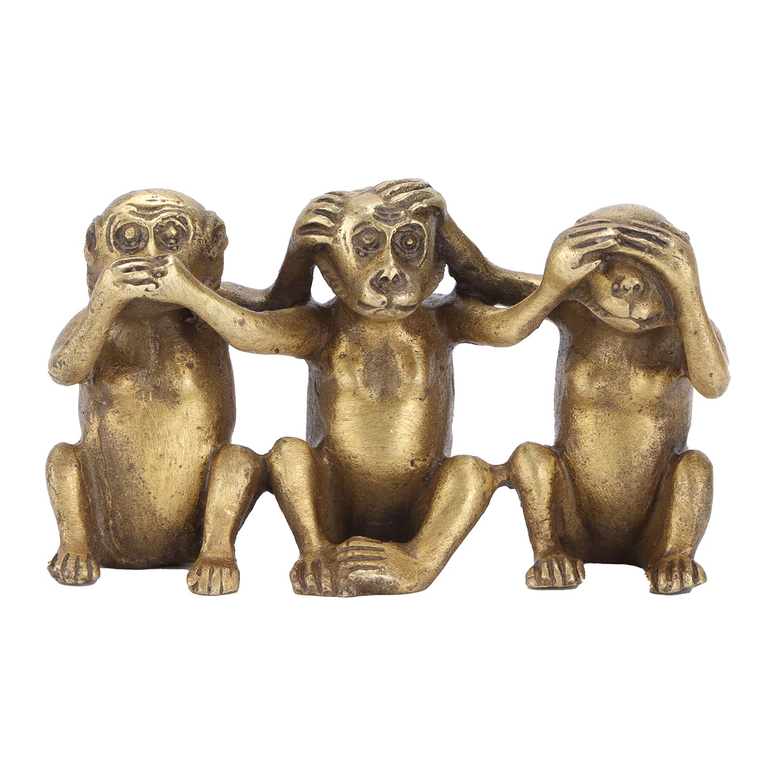 01 Wise Monkey Statues - See No Evil, Hear No Evil, Speak No Evil Monkey Figurines - Handcrafted Animal Sculptures for Home & Office Decor - Perfect for Zen Gardens, Meditation Spaces & Asian-Inspired Interiors