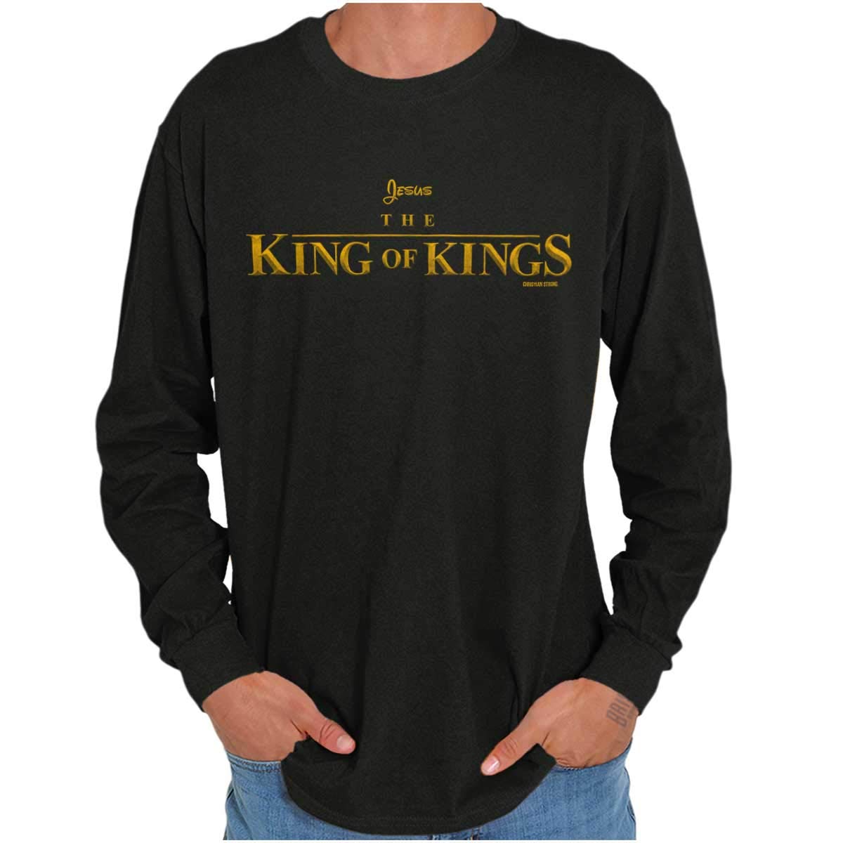 Jesus The King of Kings Christian Long Sleeve T-Shirt for Men & Women - Religious Apparel for Church, Bible Study & Faith-Based Events