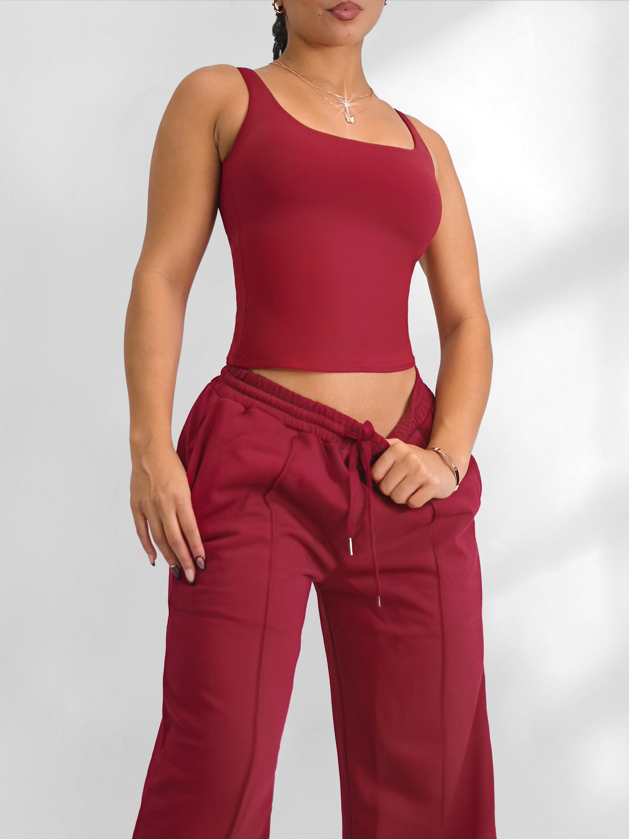 Charmed Athletic Tank Top for Women - Breathable Workout Shirt in Cherry Red | Perfect for Yoga, Running & Gym
