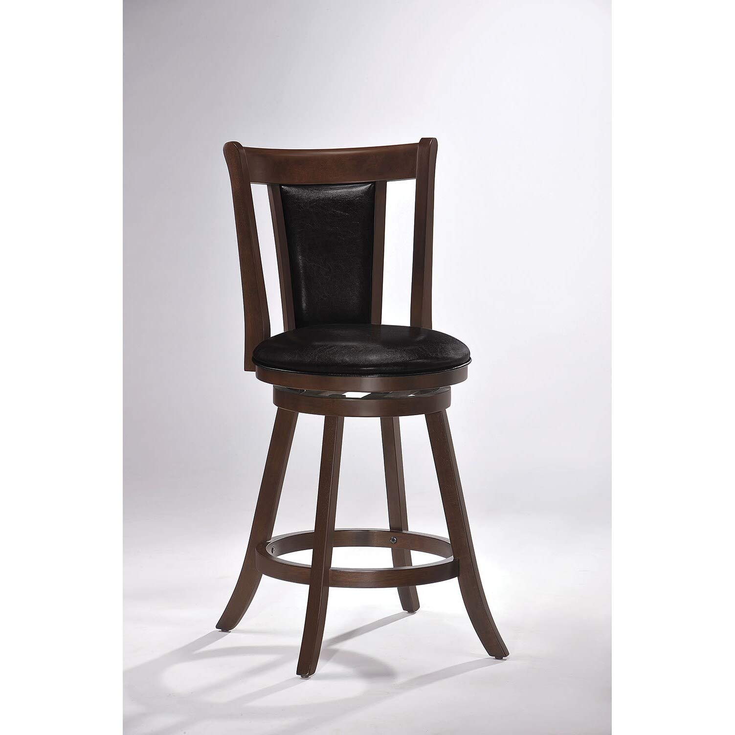 ACME Swivel Bar Stool Counter Height Chair - Cappuccino Finish for Kitchen Island, Breakfast Nook & Home Bar Seating