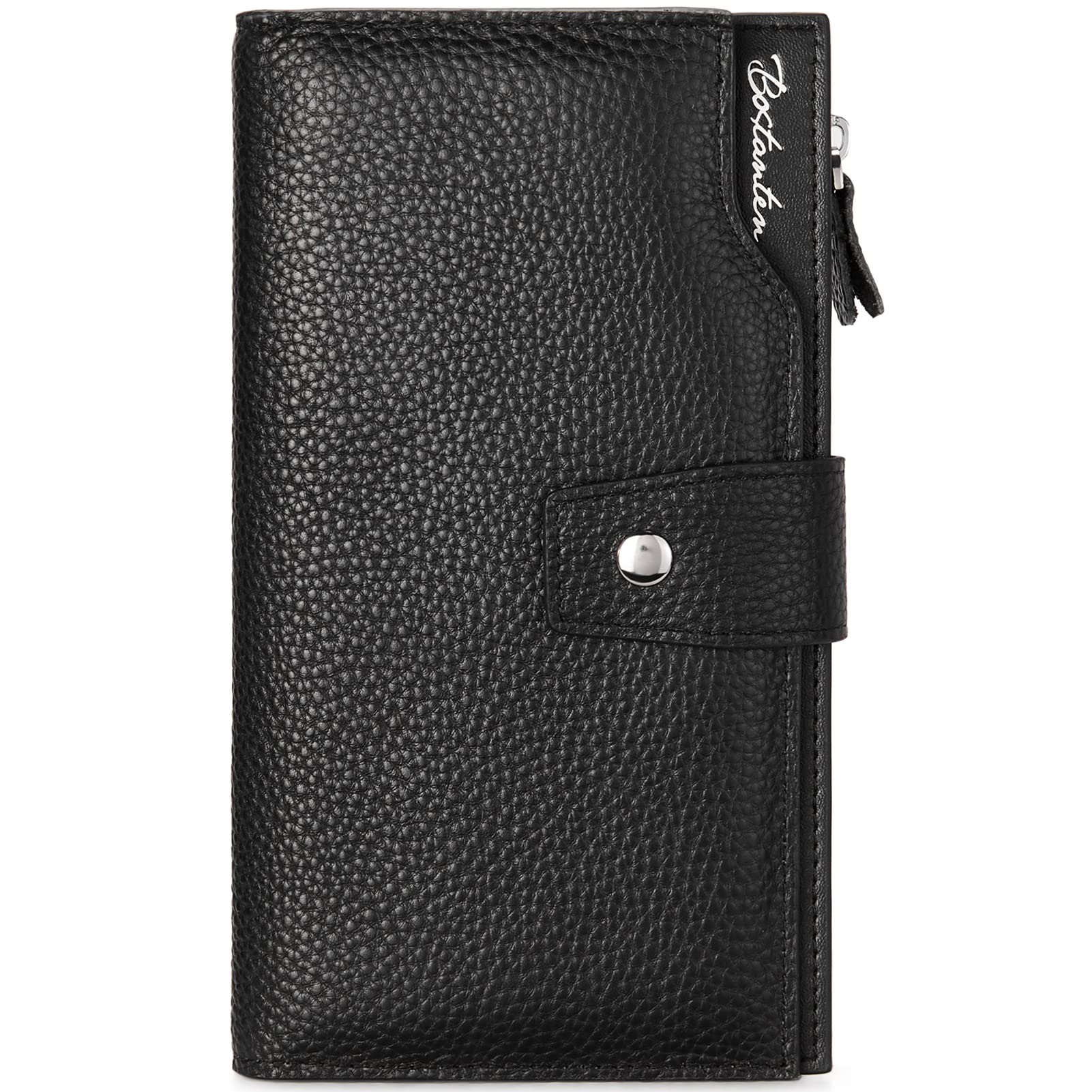 BOSTANTEN Women's Leather Wallet with RFID Blocking - Large Capacity Trifold Card Holder & Phone Clutch Purse for Ladies | Perfect for Travel, Shopping, and Everyday Use