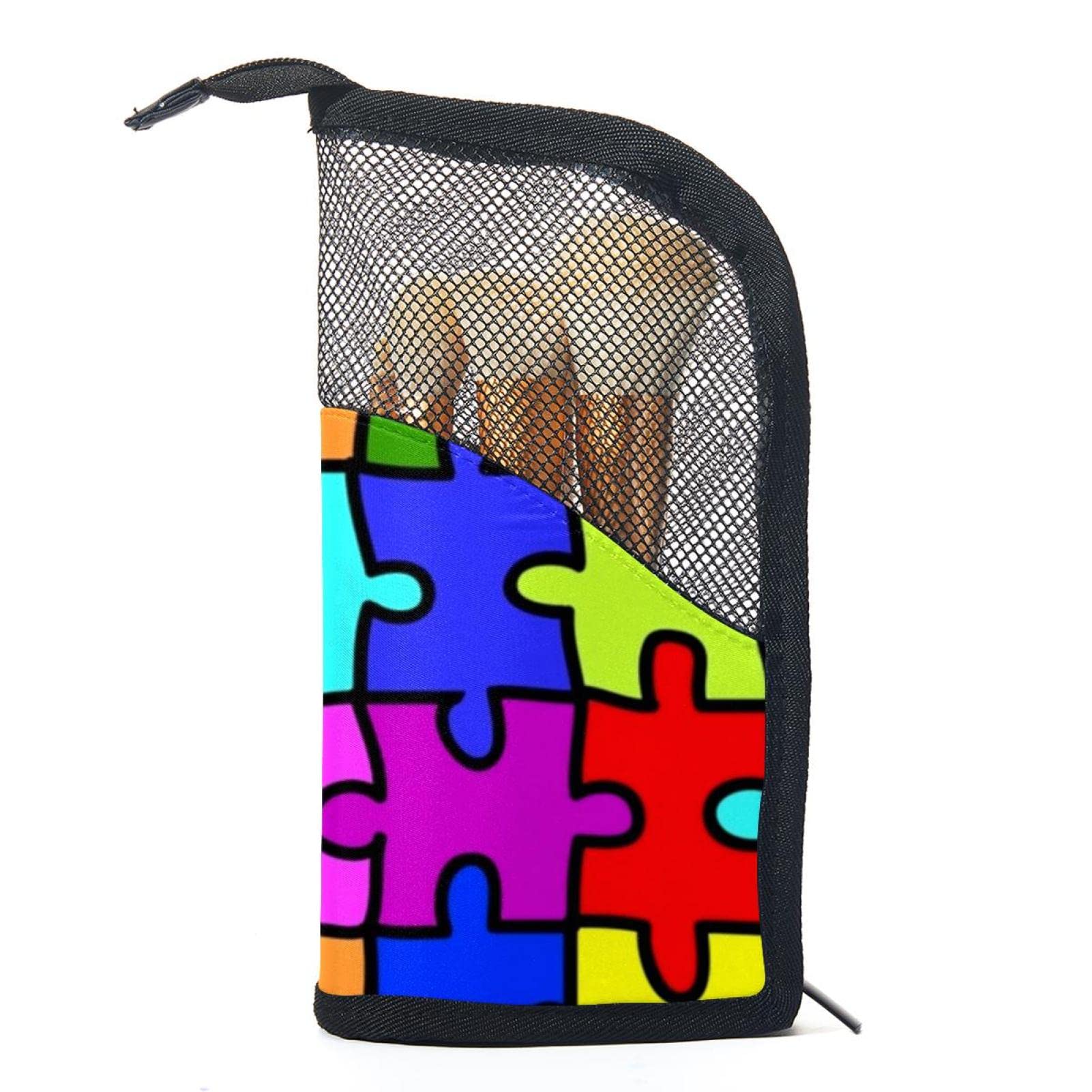12-Piece Colorful Rainbow Makeup Brush Organizer Bag with Portable Holder Case - Perfect for Travel, Home Storage & Professional Makeup Artists