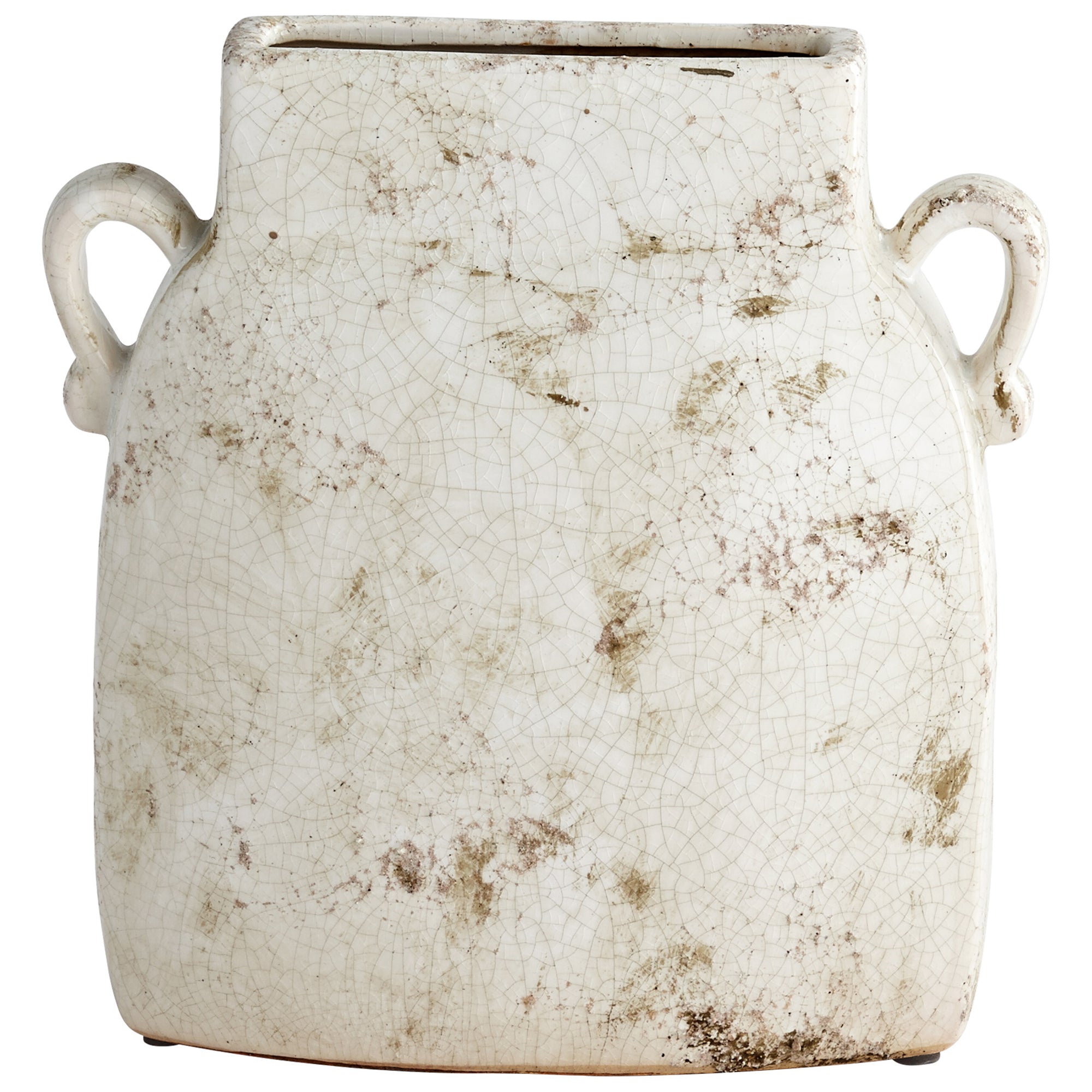 Cyan Design 07396 Leos Planter - Large White Glazed Ceramic Flower Pot for Indoor Plants, Home Decor & Garden Decor | Perfect for Living Room, Patio & Office Decor