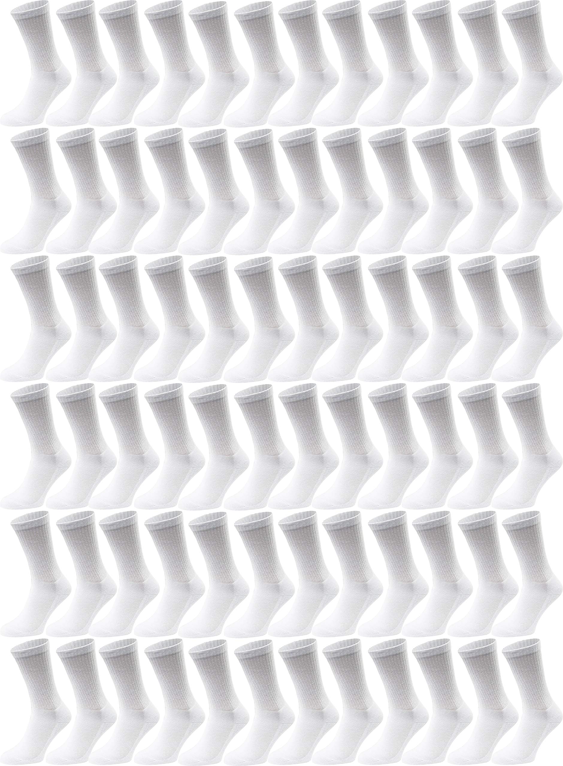 72 Pairs Winterlace Cotton Crew Socks for Men & Women - 80% Cotton Moisture-Wicking Athletic Casual Socks Bulk Pack - Perfect for Sports, Gym, Work & Everyday Wear