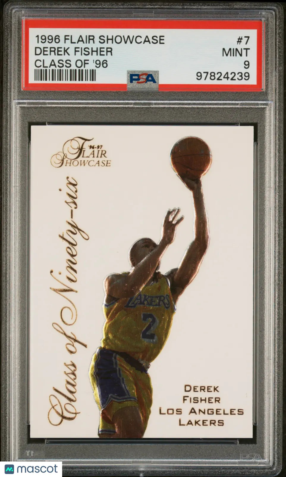 1996 Flair Showcase Class Of '96 Derek Fisher Rookie Card PSA 9 - Perfect for NBA Memorabilia Collectors and Lakers Fans