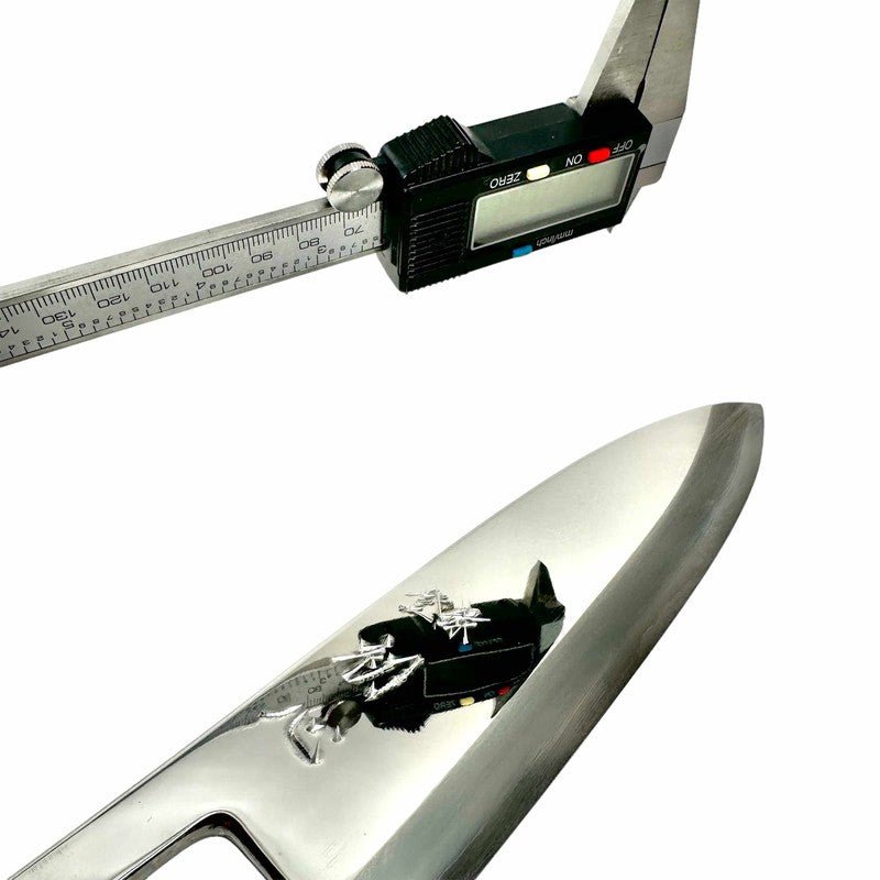 Premium NAKAGAWA HAMONO Silver #3 Mirror Polish Deba Knife 210mm - Japanese Chef Knife for Sushi, Fish Filleting & Professional Kitchen Use