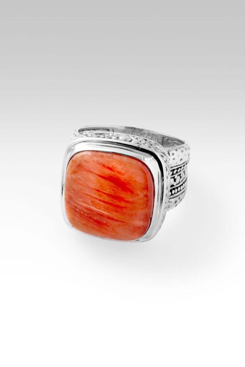 Orange Spiny Oyster Your Light Will Shine Ring - Unique Handmade Jewelry for Women, Perfect for Weddings, Parties & Special Occasions