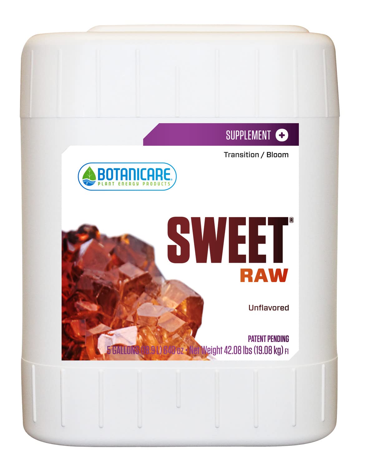 Botanicare Sweet Raw - Organic Plant Growth Supplement for All Stages (5 Gallon) - Ideal for Hydroponics, Soil & Greenhouse Gardening