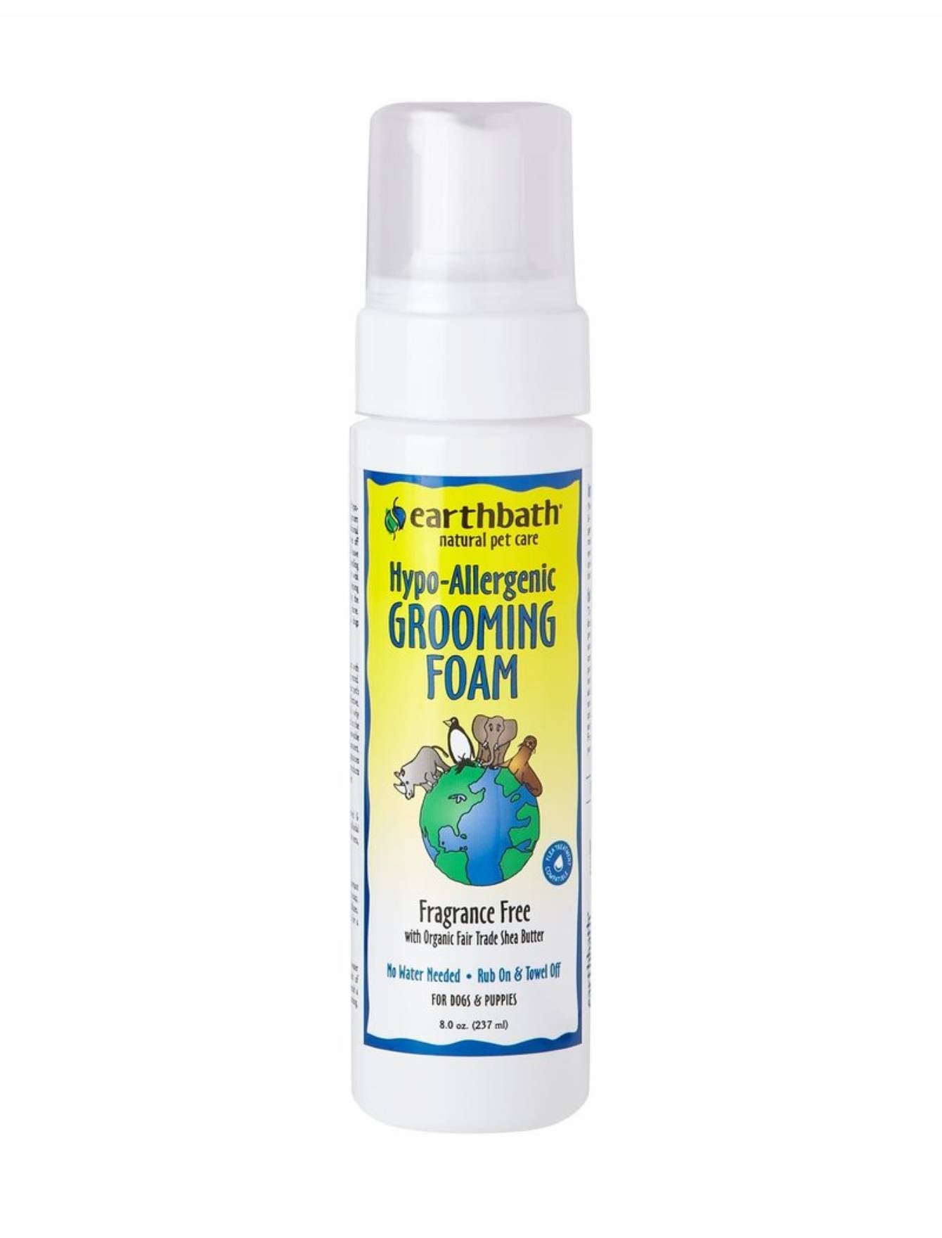Earthbath Hypoallergenic Grooming Foam for Dogs - 8oz Gentle Cleansing Shampoo for Sensitive Skin - Perfect for Bath Time & Allergy-Prone Pets