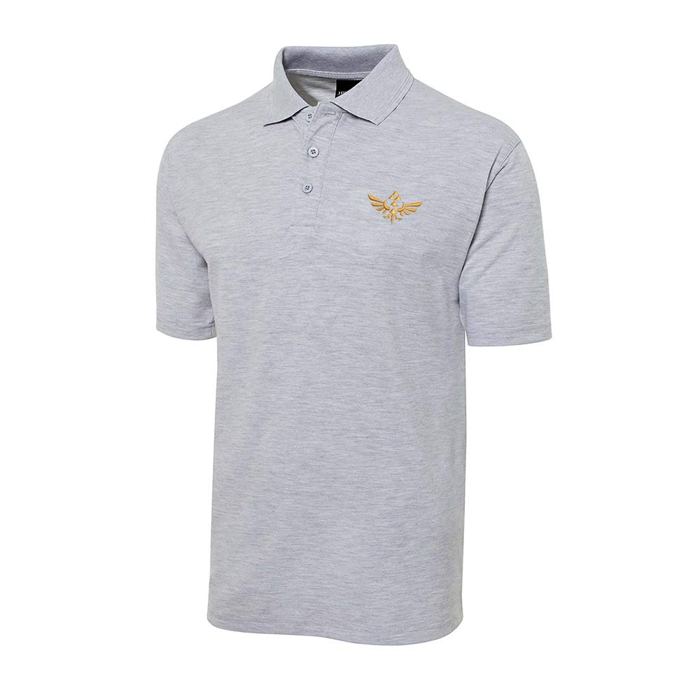 Lexiu Yibai Men's The Legend of Zelda Triumphant Embroidery Short Sleeve Polo Shirt - Video Game Inspired Embroidered Casual Shirt for Gaming Fans, Cosplay & Everyday Wear