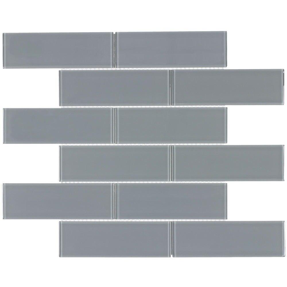 Premium Metropole Grey Glass Subway Tile 2x6 - Modern Kitchen Backsplash & Bathroom Wall Decor - Waterproof & Easy to Clean