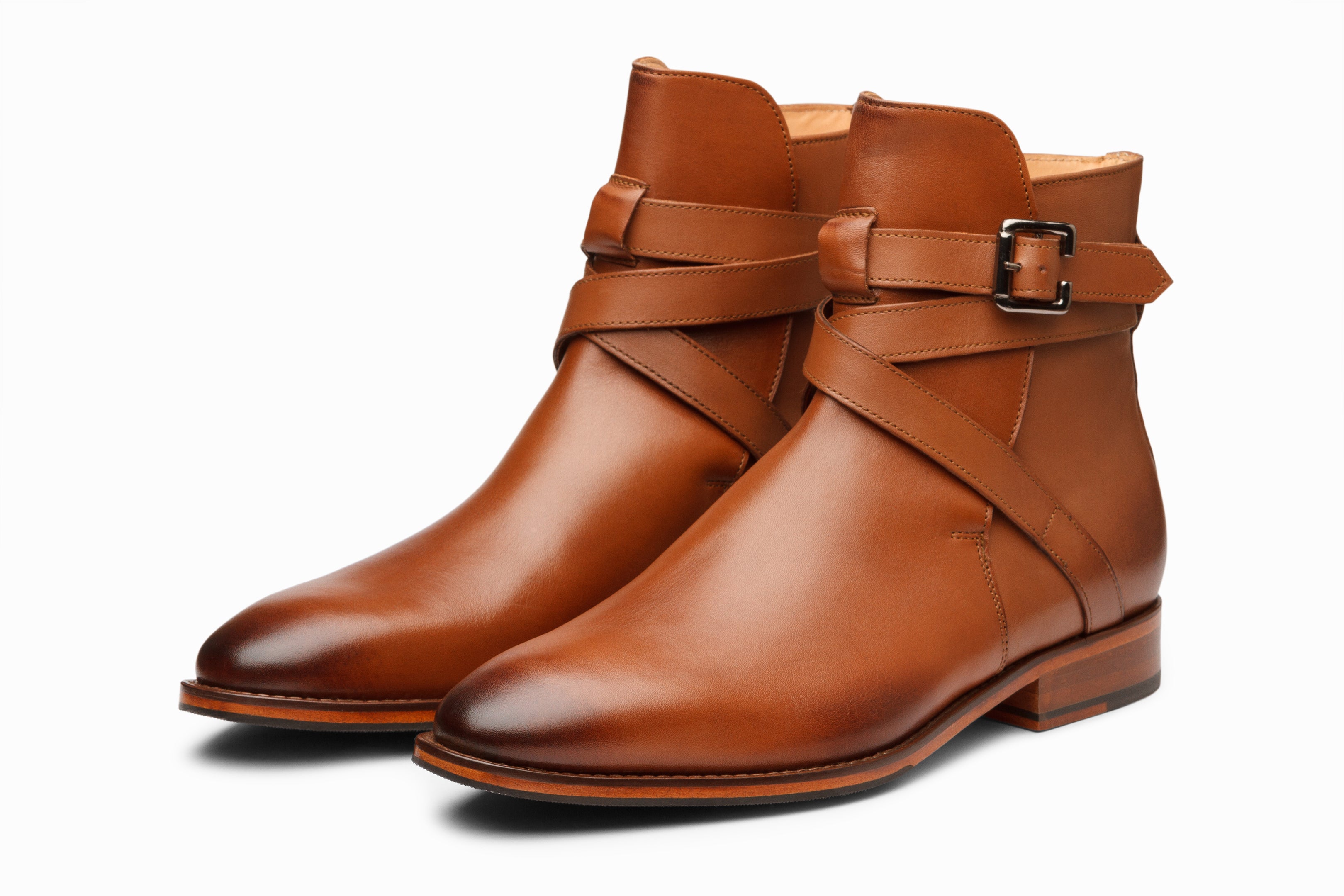 Men's Genuine Leather Jodhpur Ankle Boots in Tan - Classic Western Riding & Casual Fashion Footwear for Outdoor Adventures & Daily Wear