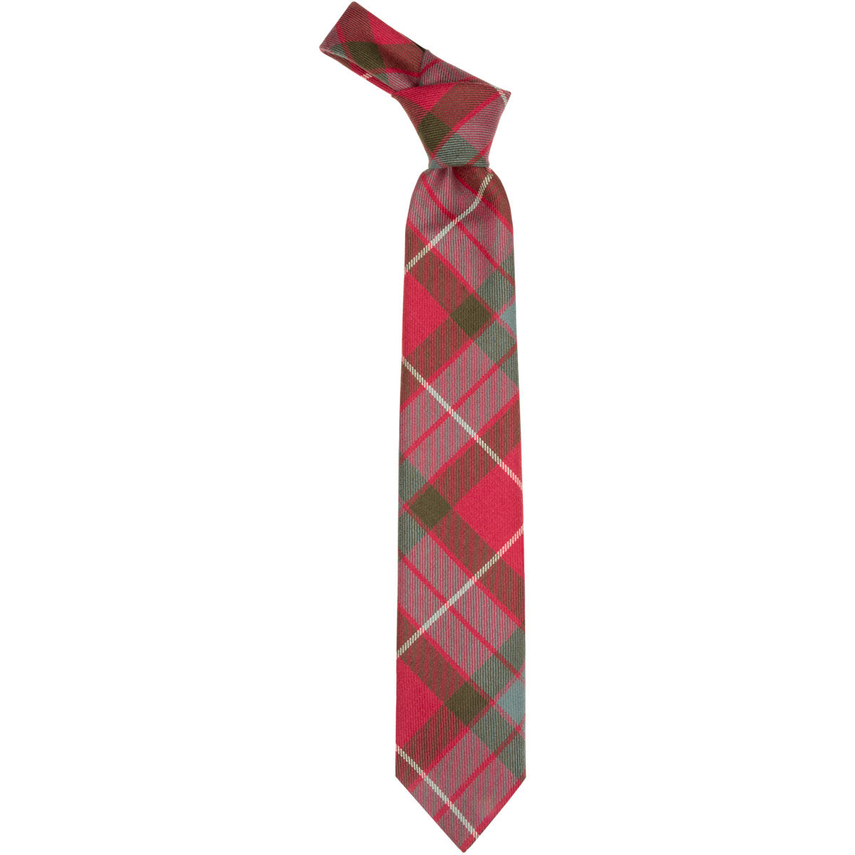 Fraser Red Weathered Tartan Necktie - Classic Scottish Wool Tie for Men - Perfect for Weddings, Office & Formal Occasions