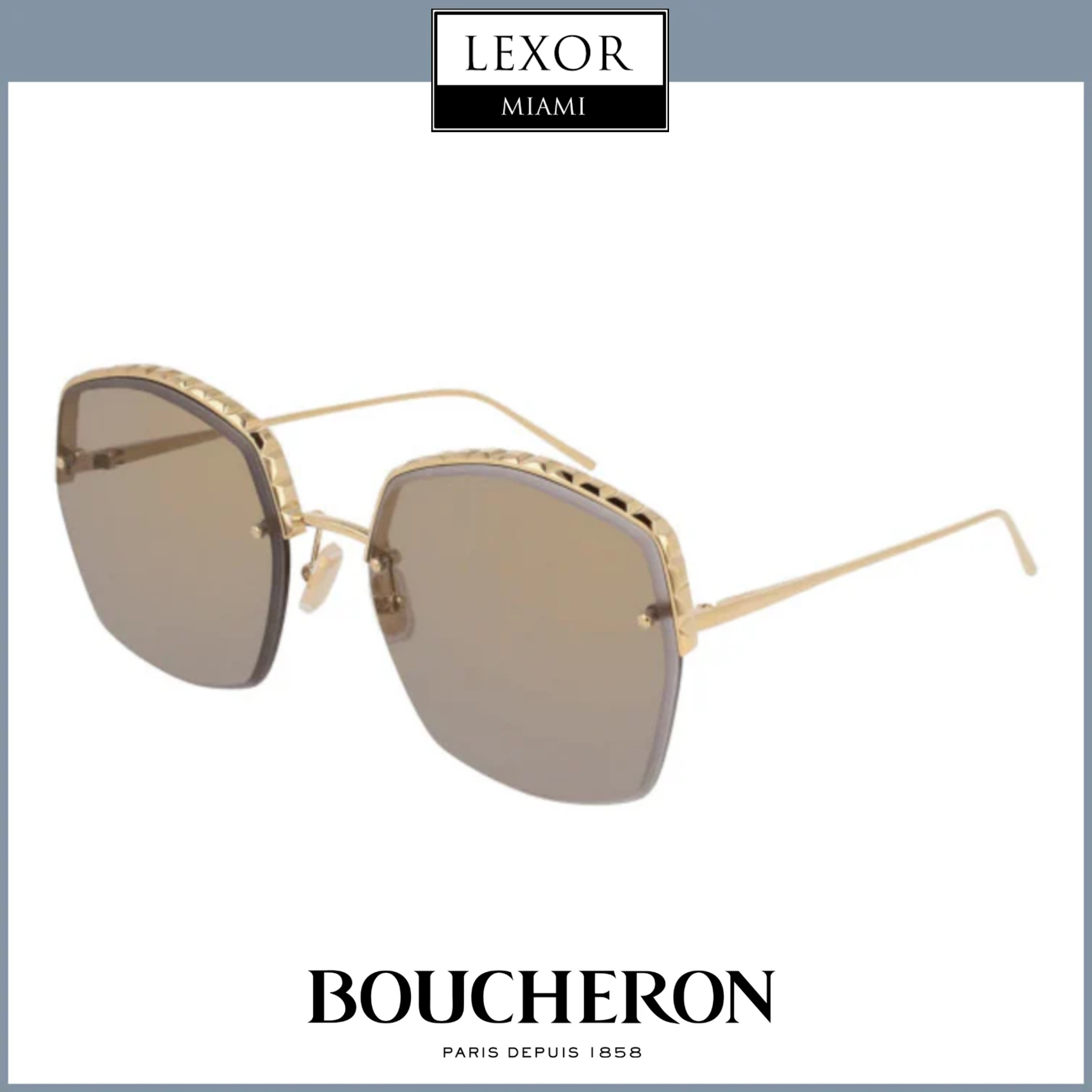 Boucheron BC0053S 001 Women's Fashion Sunglasses - UV Protection, Stylish & Lightweight for Outdoor Activities, Beach & Driving
