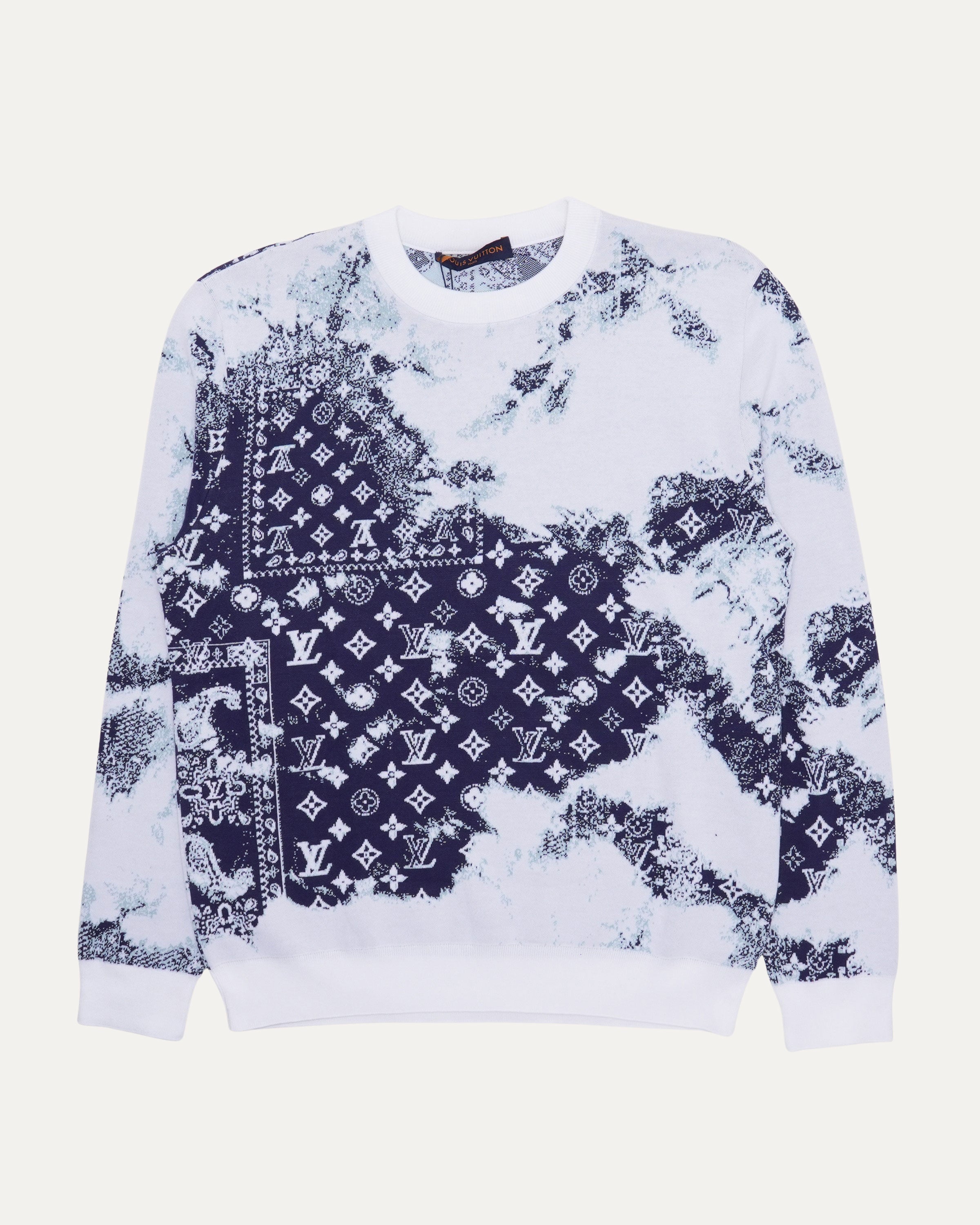 Custom Monogram Intarsia Knit Sweater - Personalized Bandana Design Pullover for Women & Men - Cozy Winter Fashion for Casual Outings & Holiday Gatherings
