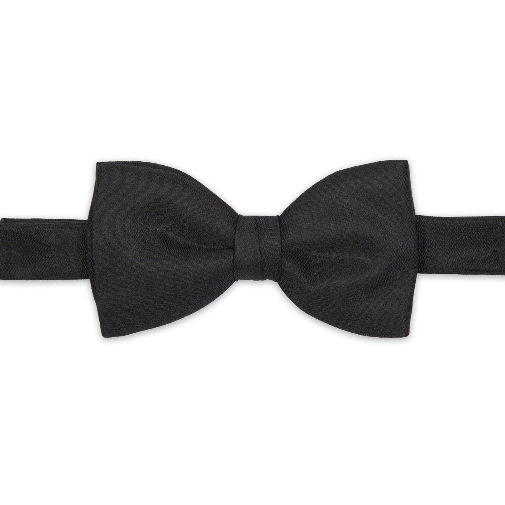 Premium Black Barathea Silk Pre-Tied Bow Tie for Men - Elegant Formal Wear for Weddings, Prom, and Special Occasions