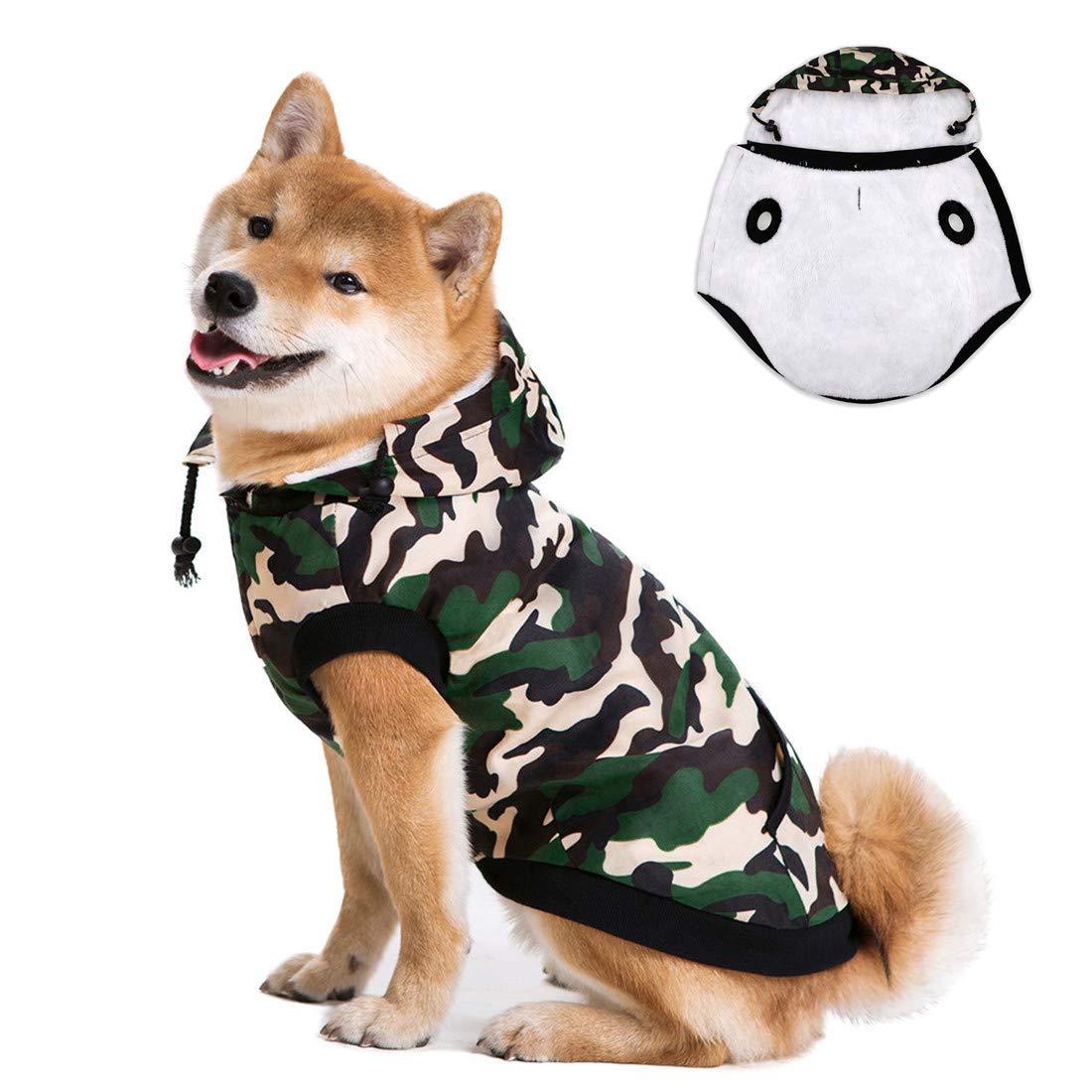 Warm Fleece-Lined Dog Jacket - Windproof Camouflage Winter Coat for Small, Medium & Large Dogs | Cold Weather Protection for Outdoor Walks & Adventures