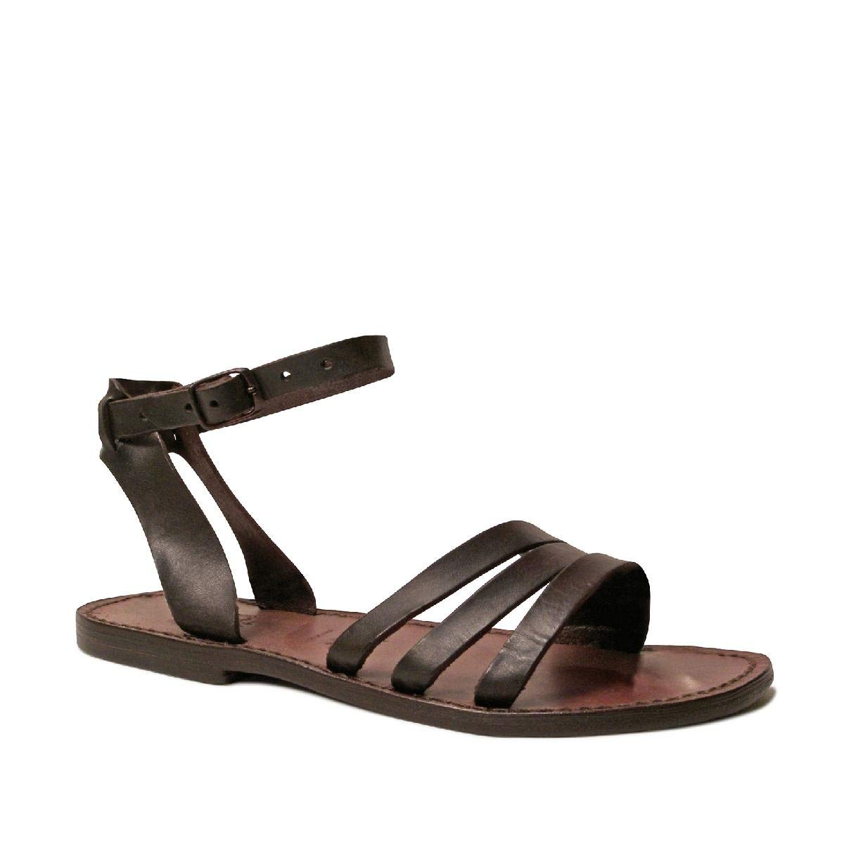 Handmade Italian Brown Leather Franciscan Sandals for Women - Comfortable & Stylish Footwear for Summer, Beach, and Casual Outings