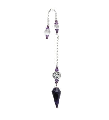 Amethyst Yin Yang Pendulum - Natural Crystal Divination Tool for Dowsing, Healing & Chakra Balancing | Perfect for Meditation, Energy Work & Spiritual Practices