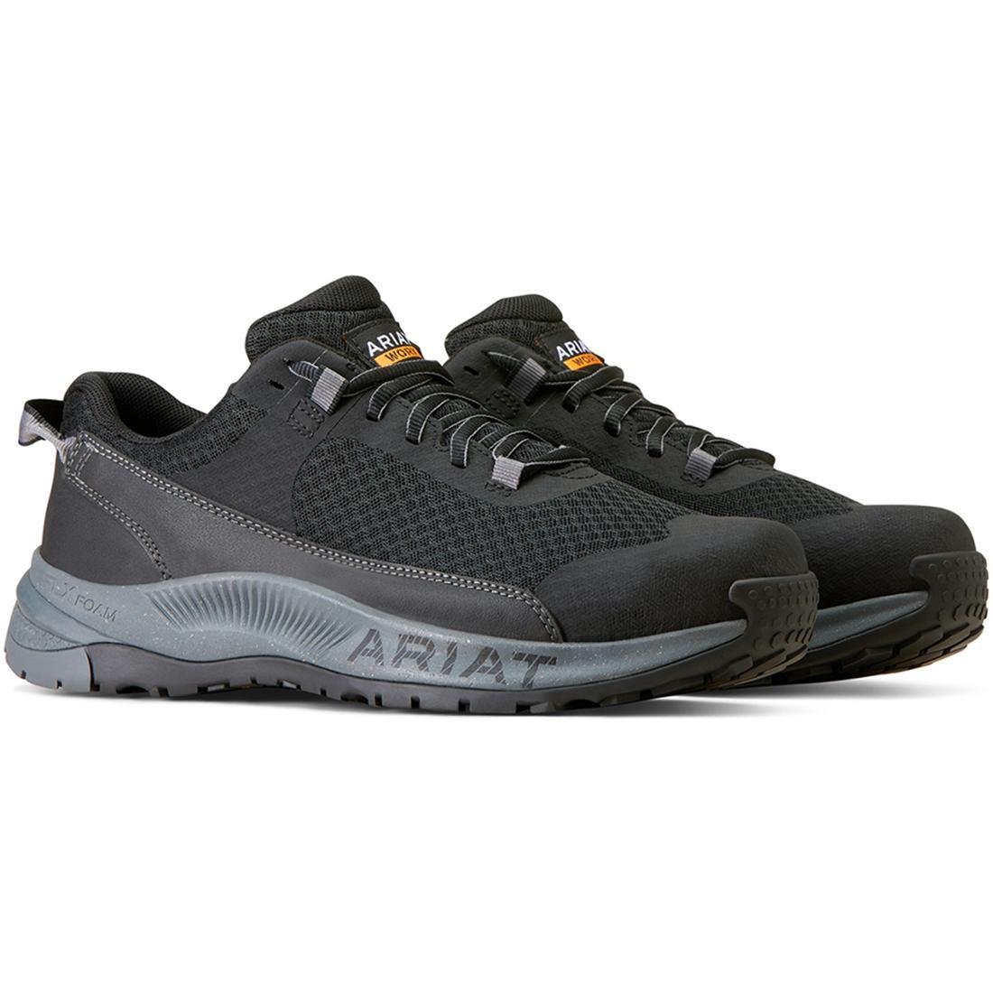 Outpace Shift Composite Toe Work Shoes for Men - Black Safety Boots for Construction, Warehouse & Industrial Work - Lightweight & Comfortable