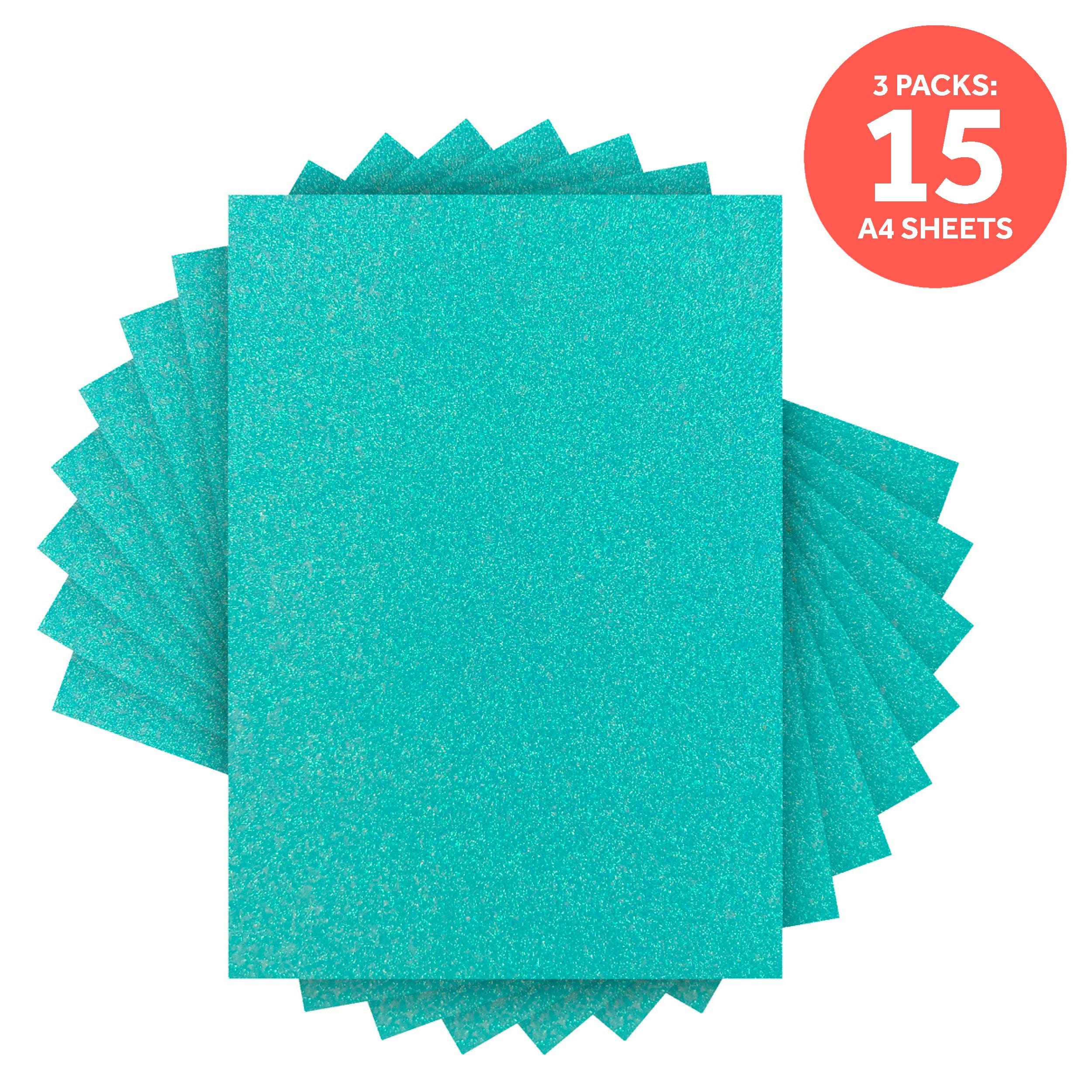 3-Pack Glitter Greeting Cards - Tropical Tide Design, A4 Size (9950E3) - Perfect for Birthdays, Thank You Notes & Special Occasions