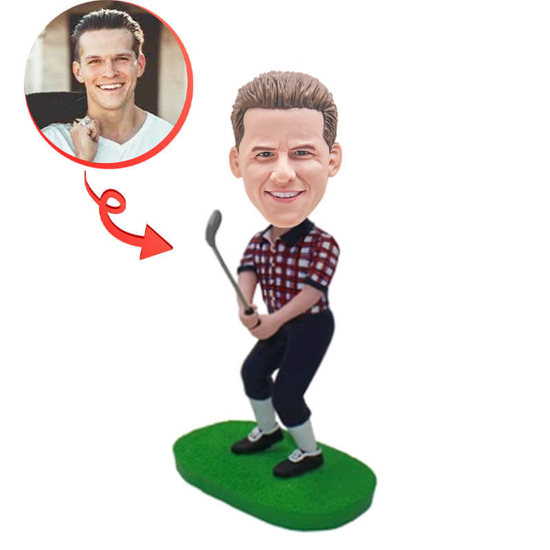 Custom Golf Bobblehead - Personalized Golf Player Figurine for Office Desk, Sports Fan Gift & Golf Tournament Prize