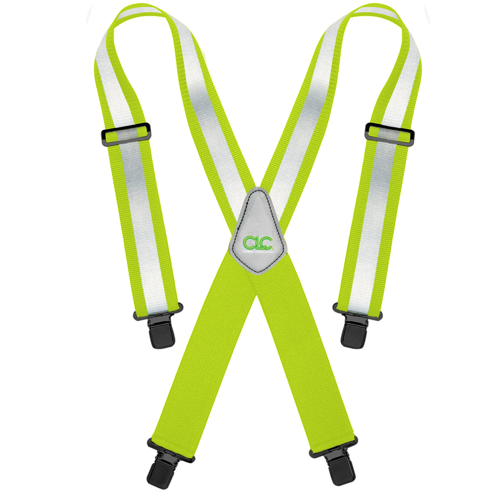 CLC Hi Vis Gear Heavy Duty Work Suspenders 14110 - High Visibility Reflective Safety Suspenders for Construction, Road Work & Emergency Responders