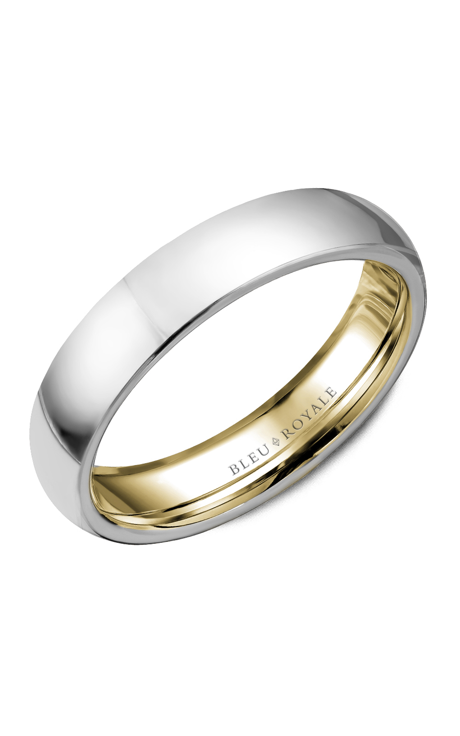 Bleu Royale Men's Wedding Band Ring - 14K White Gold Classic Comfort Fit Wedding Ring for Men - Perfect for Engagement, Marriage & Anniversary Gifts