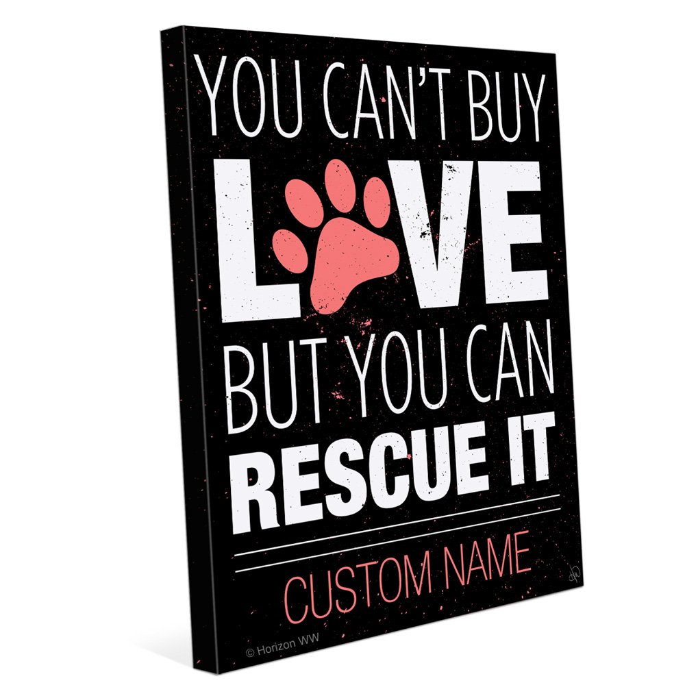 Customizable Dog Pawprint Red Wall Art Print - Personalized Pet Rescue Love Decor for Living Room, Bedroom & Office