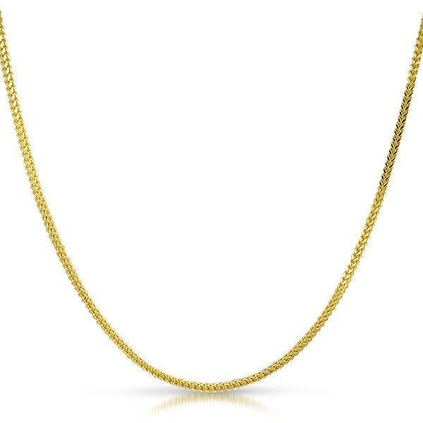 10K Gold Franco Chain Necklace 2mm Thin Dainty - Perfect for Layering, Everyday Wear & Gift Giving