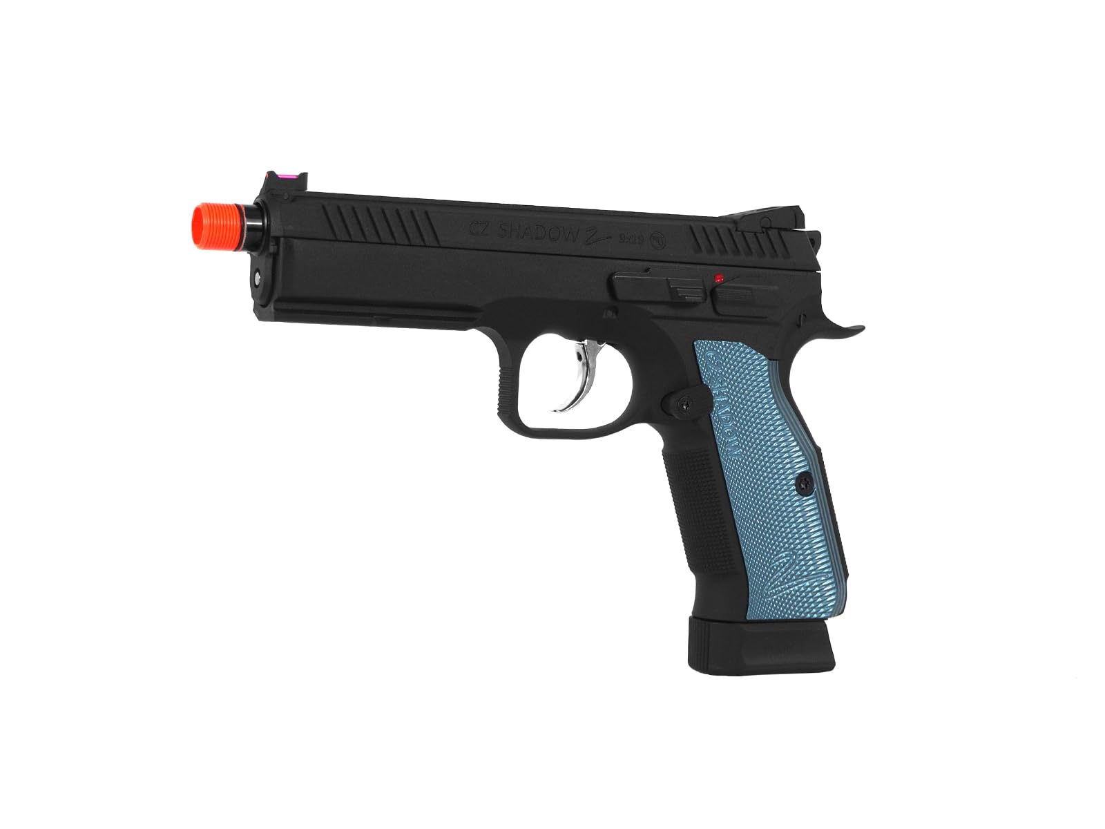 ASG CZ Shadow 2 CO2 Airsoft Pistol - Adjustable Magazine Release, Stainless Steel Recoil Spring Guide, Realistic Blowback BB Gun - Black - Perfect for Target Practice, Airsoft Games & Training Simulation