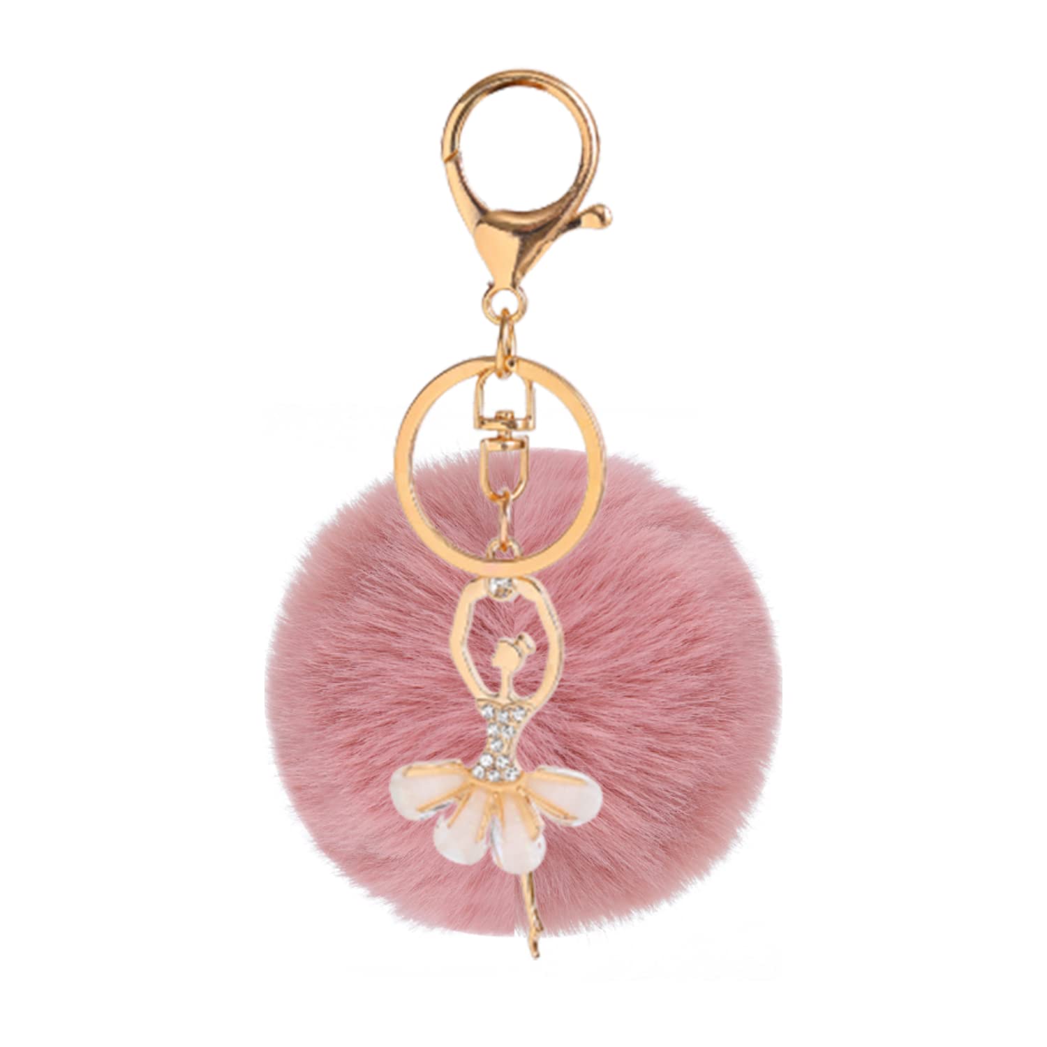 Fluffy Pom Pom Keychain - Soft Artificial Fur Ball Keyring for Car Keys, Bags & Backpacks | Cute & Stylish Accessory for Women, Girls & Teens | Perfect Gift for Birthdays, Christmas & Everyday Use