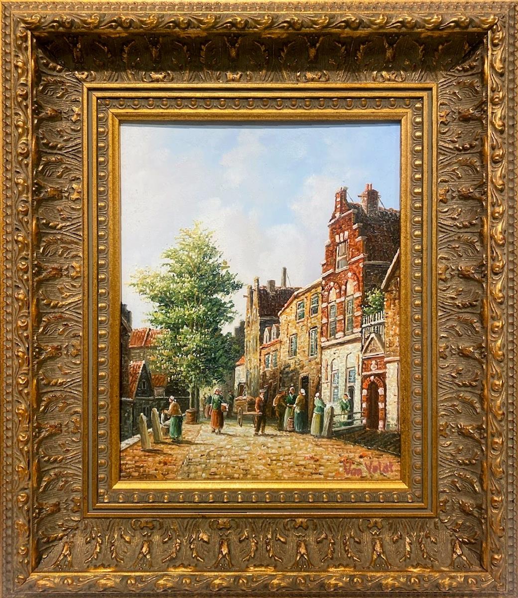 European Village Original Artwork - Handmade Oil Painting on Canvas - Perfect for Home Decor, Living Room Wall Art & Gift Ideas