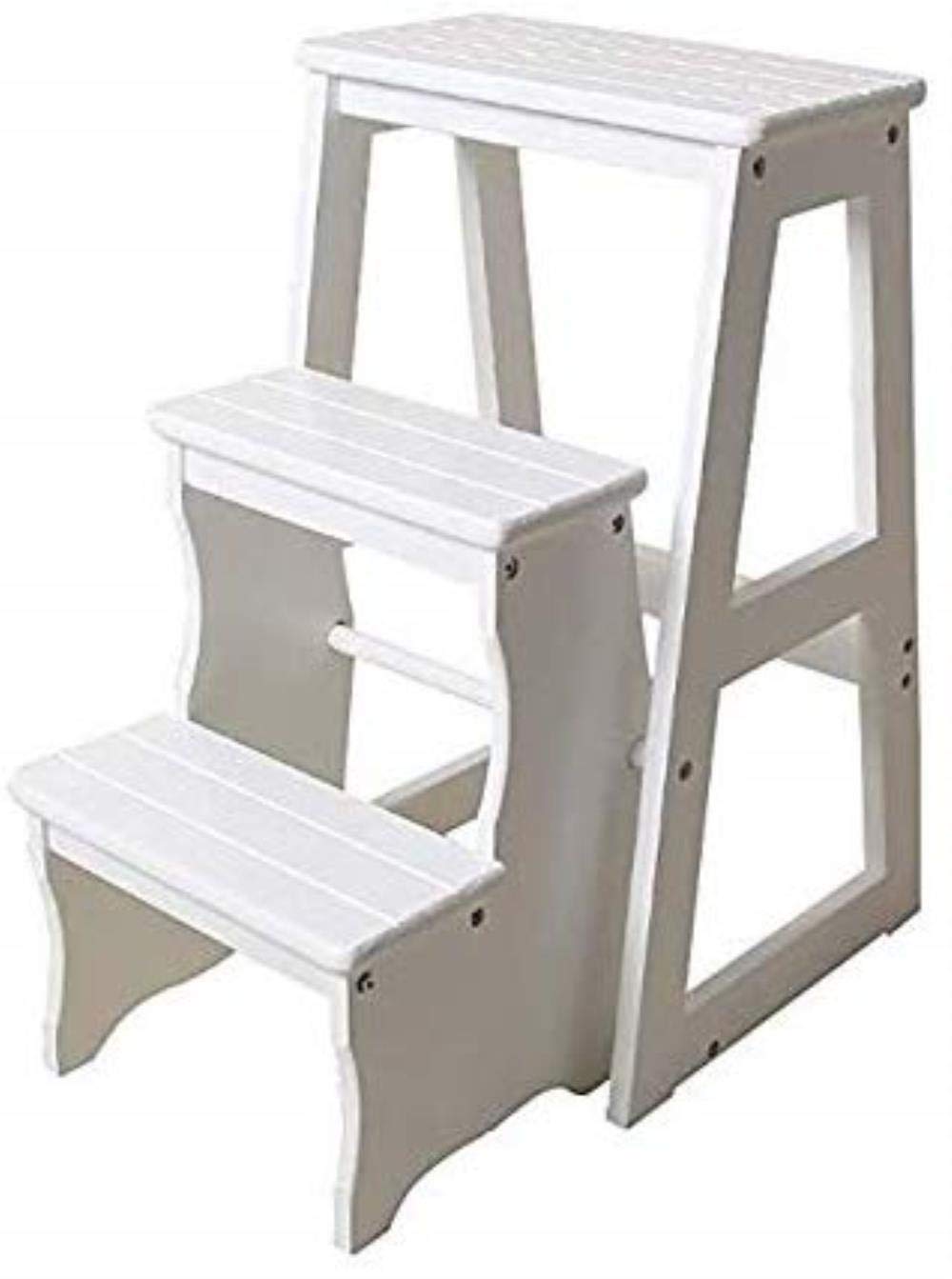 KAZUP Wooden Step Stool for Kitchen, Foldable Multifunctional Ladder Stool with Non-Slip Feet - Perfect for Home, Office, and Kids' Safe Climbing
