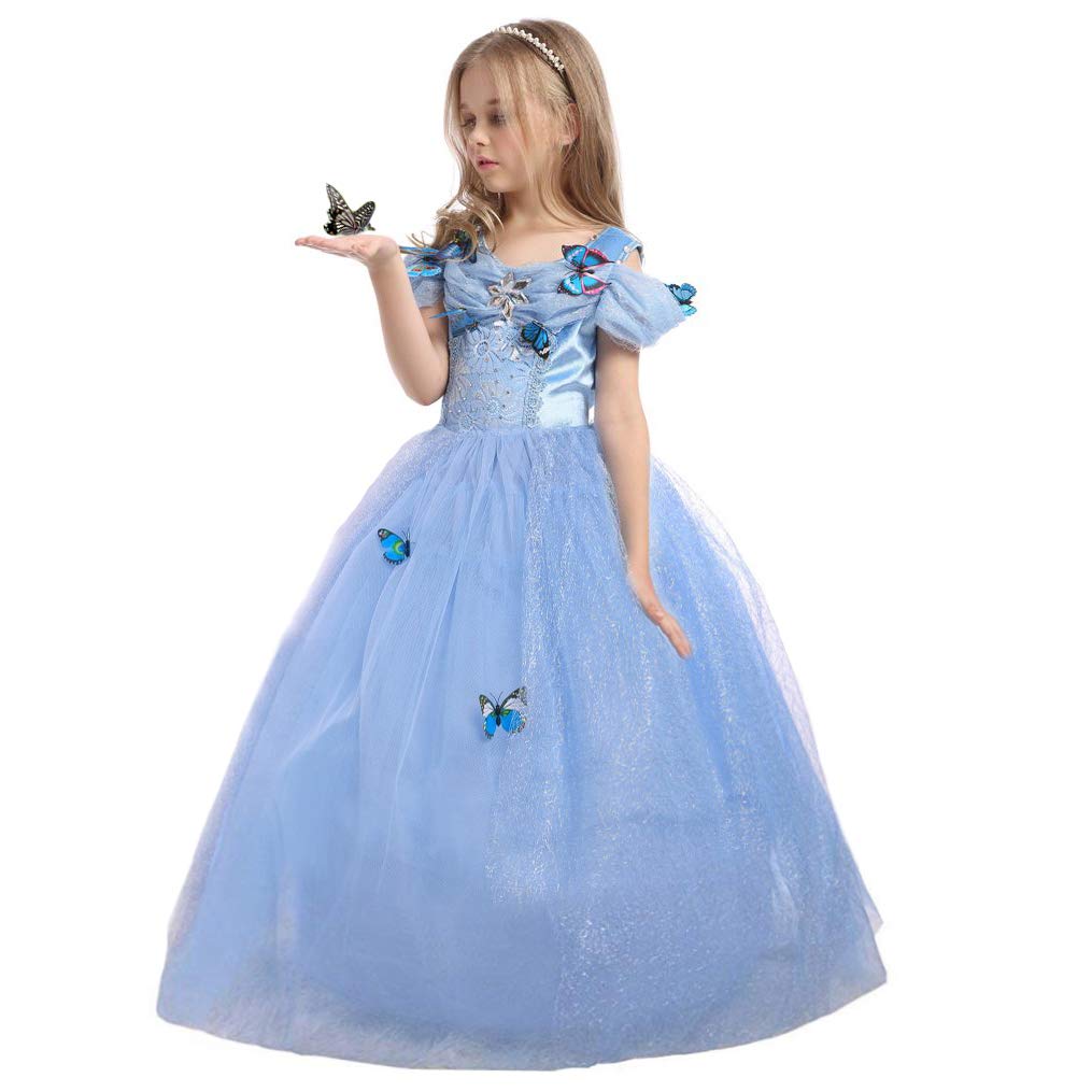 JiaDuo Girls Princess Butterfly Dress - Elegant Party Costume for Birthday, Halloween & Dress-Up Play | Perfect for Special Occasions & Photo Shoots