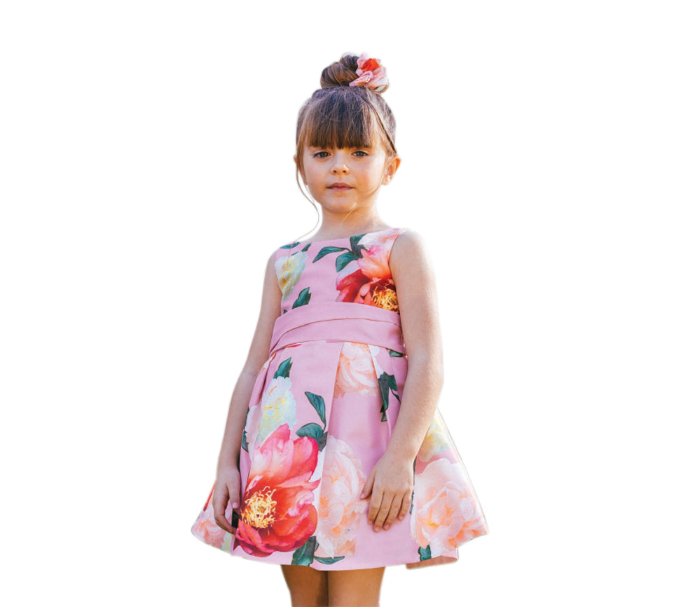 Amaya 513202SM Women's Floral Print Summer Dress in Pink - Perfect for Beach Vacations, Garden Parties & Casual Outings