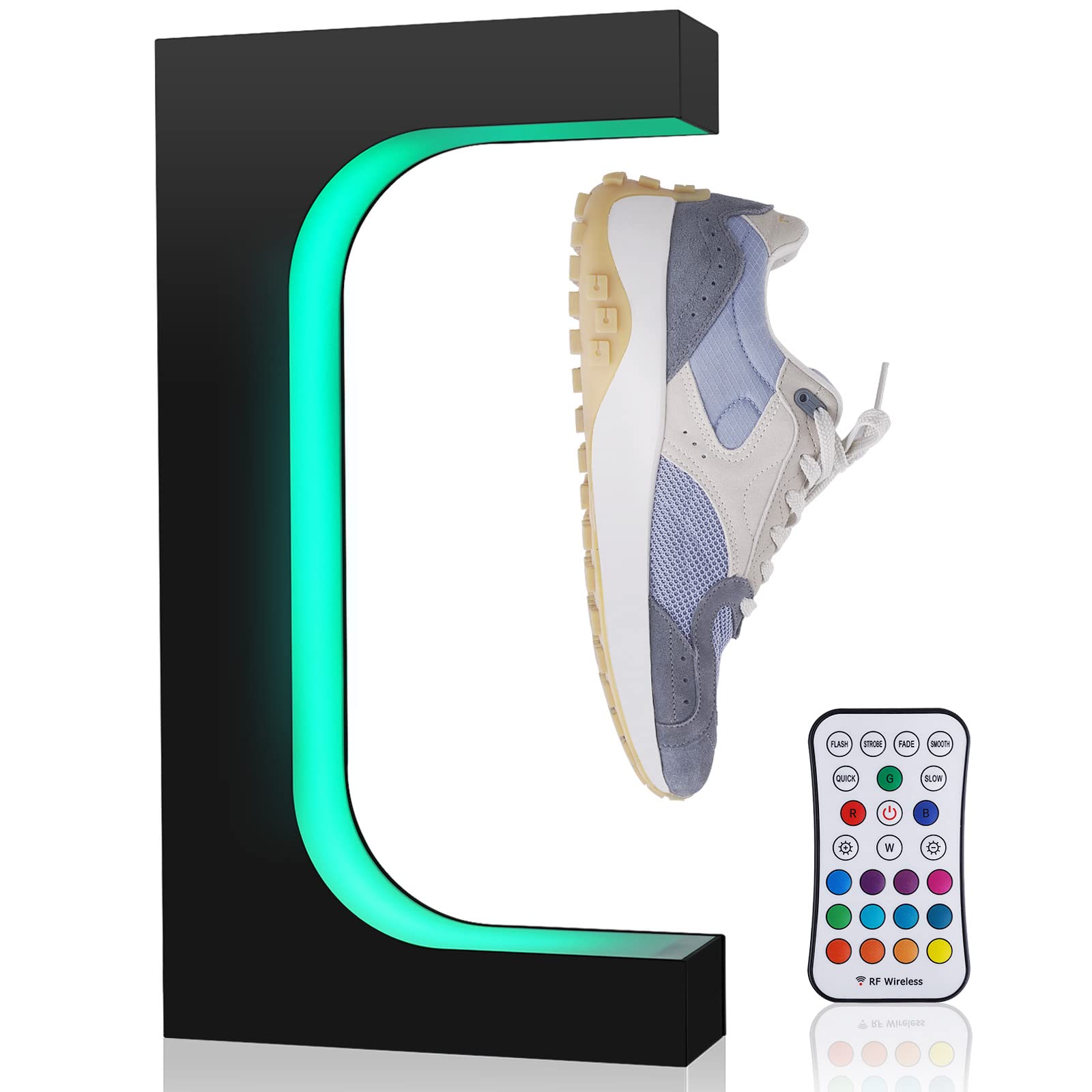 Floating Sneaker Display Stand - Magnetic Levitating Shoe Holder for Collectors (550g Capacity) - Perfect for Showcase, Advertising & Home Decoration (Black)