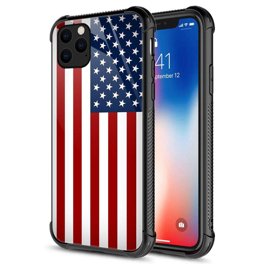 CARLOCA iPhone 11 Case with American Flag Design - Shockproof, Anti-Scratch Hard Back Cover for iPhone 11 (Red & Blue) | Perfect for Patriotic Events, Daily Protection & Style
