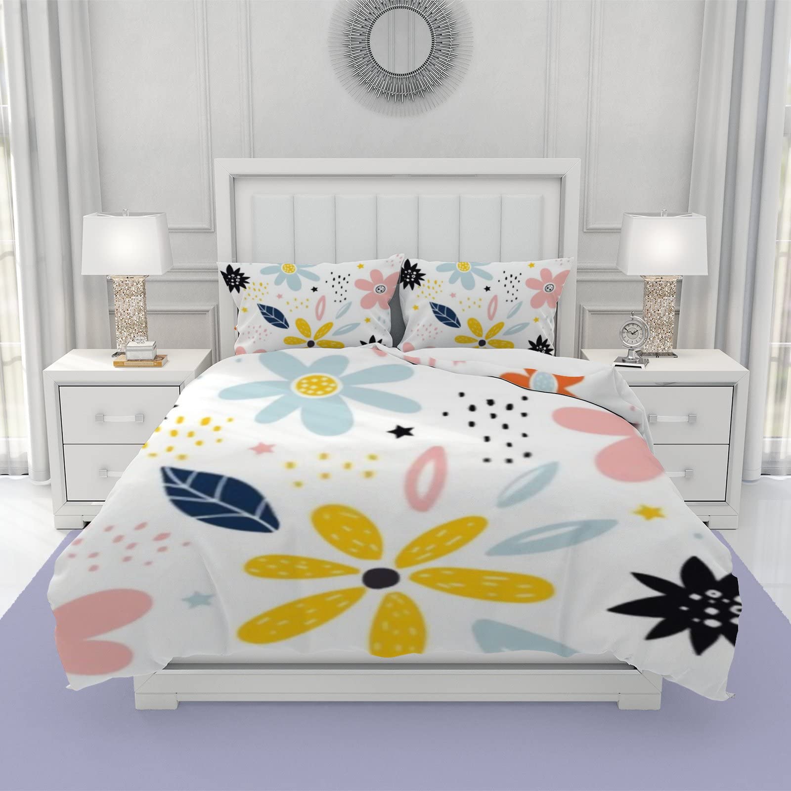 Spring Scenery Garden Duvet Cover Set - 3 Piece Printed Comforter Cover for Adults & Teens, Soft Polyester Bedding Set (1 Twin XL Duvet Cover + 2 Pillowcases) - Perfect for Spring Decor, Guest Rooms & Cozy Bedroom Makeovers