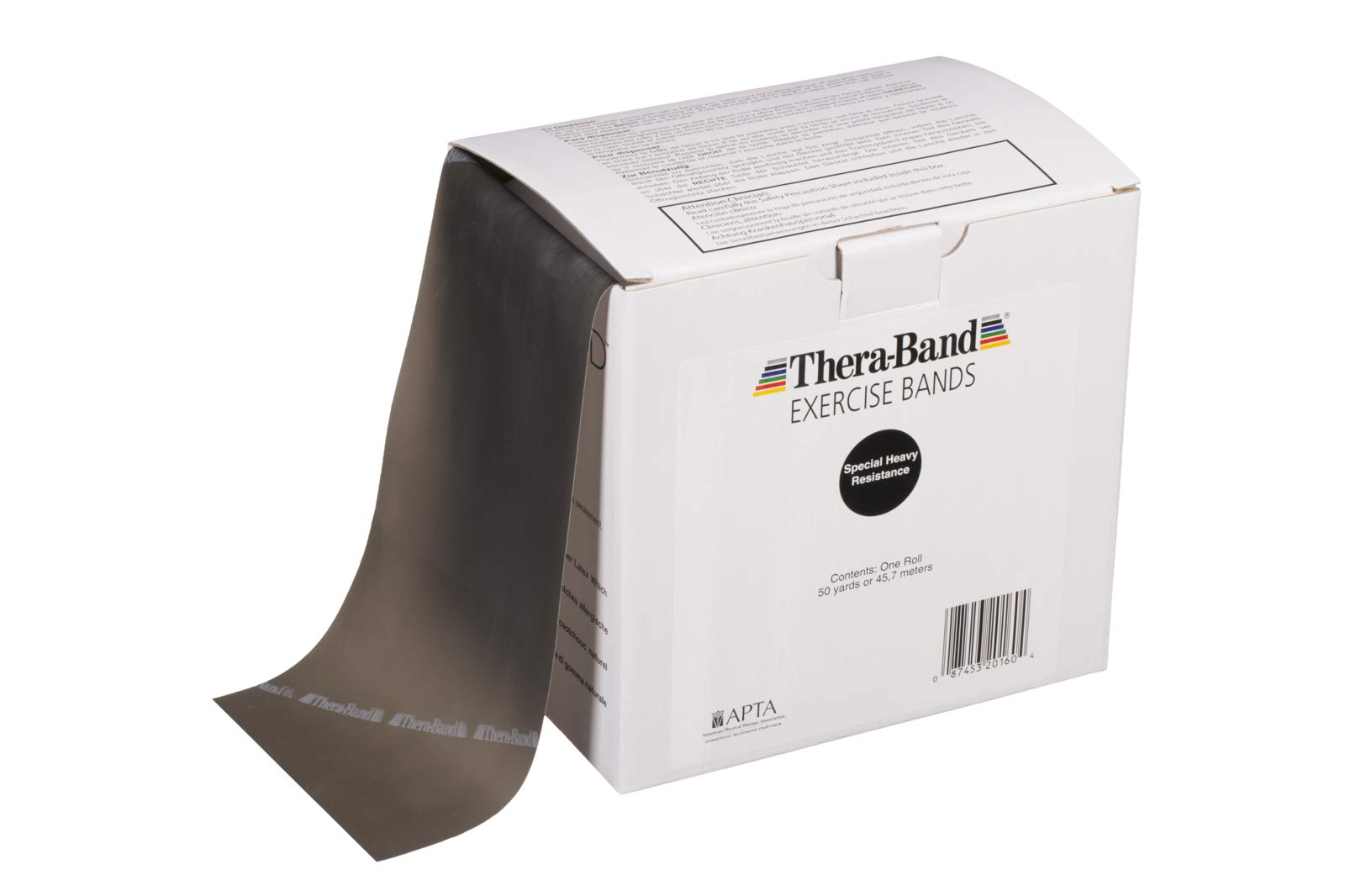 THERABAND Professional Latex Resistance Bands 50 Yard Roll - Heavy Duty Exercise Bands for Strength Training, Physical Therapy, Pilates & Home Workout - Advanced Level Black Elastic Bands for Upper Body, Lower Body & Core Exercises - Perfect for Gym, Rehabilitation & Fitness Training