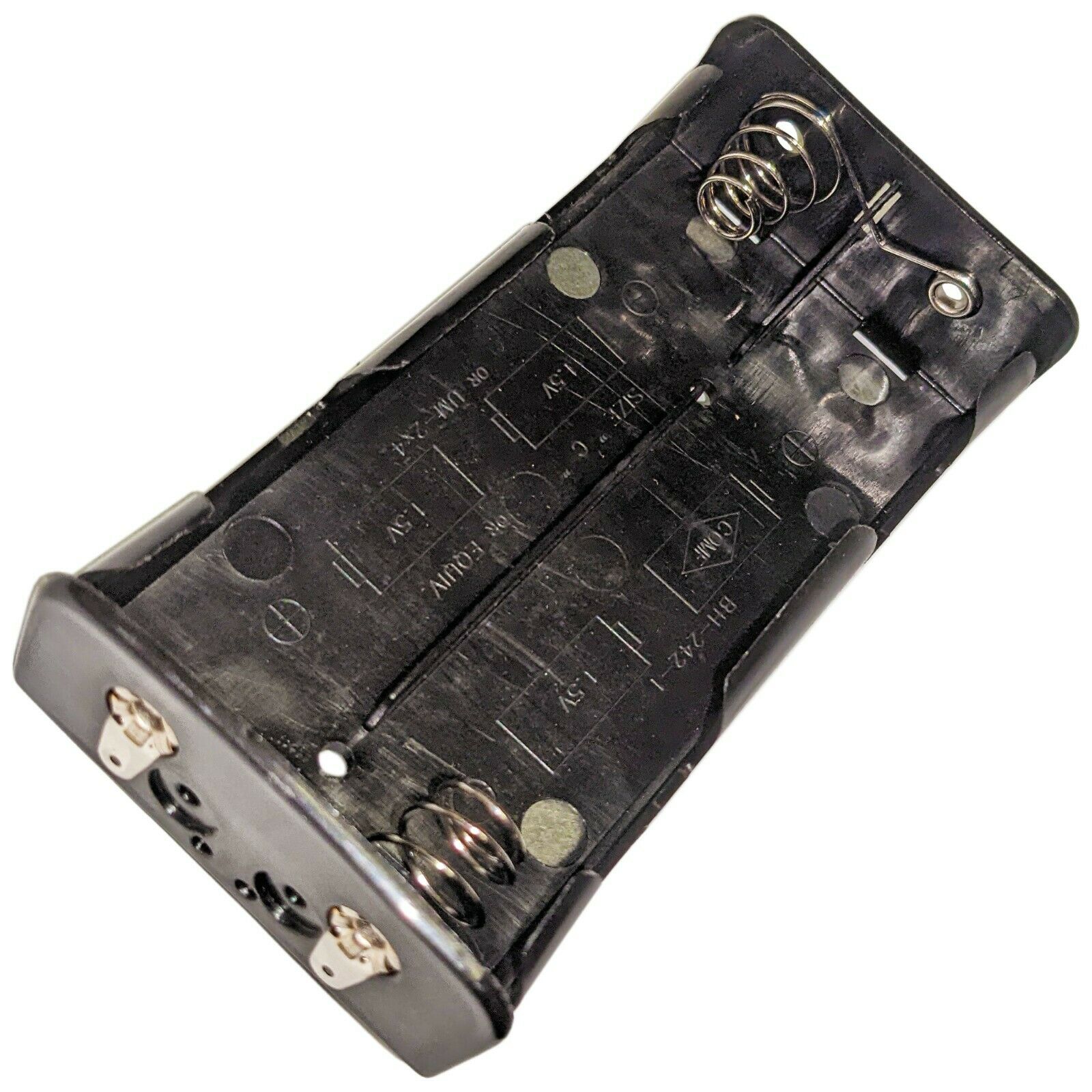 4 'C' Cell Battery Holder with Solder Lug Terminals - Durable Plastic Case for Electronics Projects, DIY Kits, and Power Supply Applications