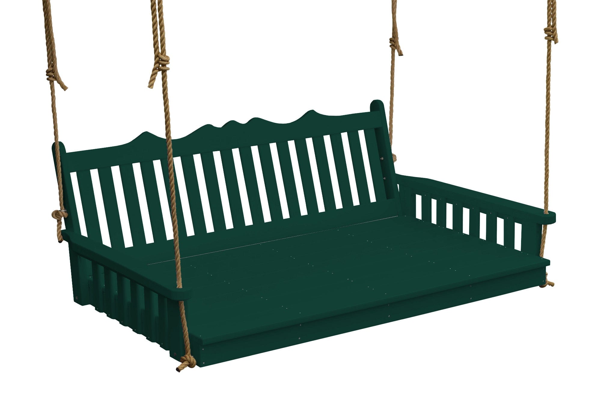 Keystone Amish Co. 6 Foot York Recycled Plastic Outdoor Swing Bed - Turf Green - Perfect for Patio, Garden, and Backyard Relaxation