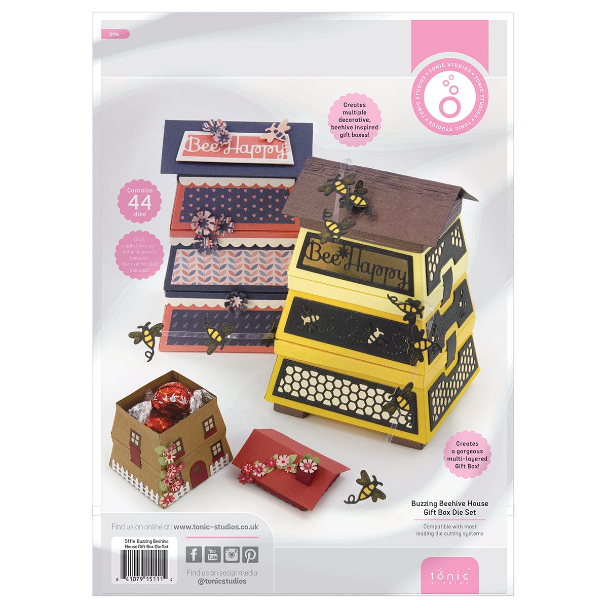 Buzzing Beehive House Gift Box Die Set 5111e - Perfect for DIY Scrapbooking, Card Making, and Paper Crafting Projects