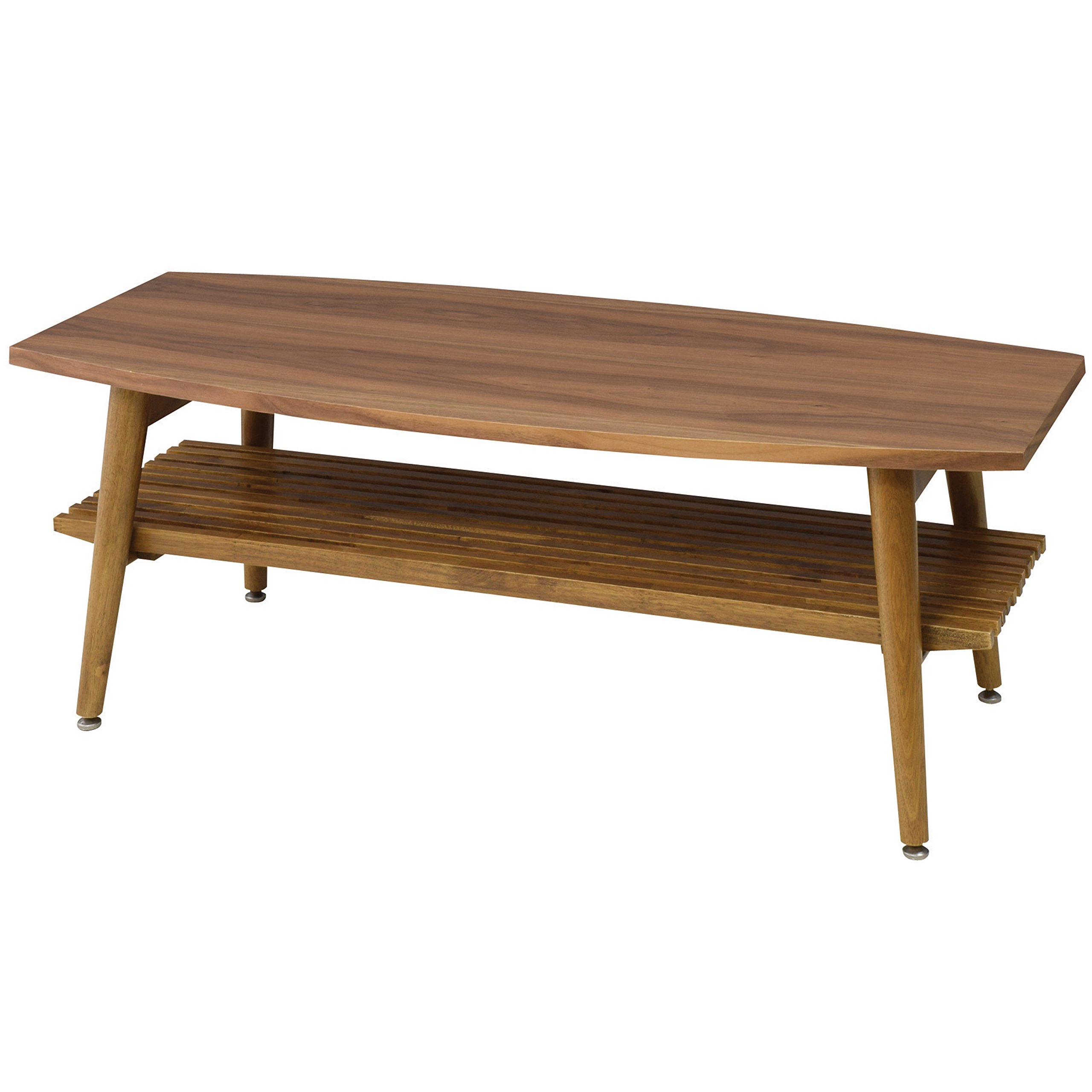 AZUMAYA Folding Legs Wooden Coffee Table with Removable Under Shelf - Modern Living Room Center Table for Small Spaces, Perfect for Apartments, Dorms and Home Decor