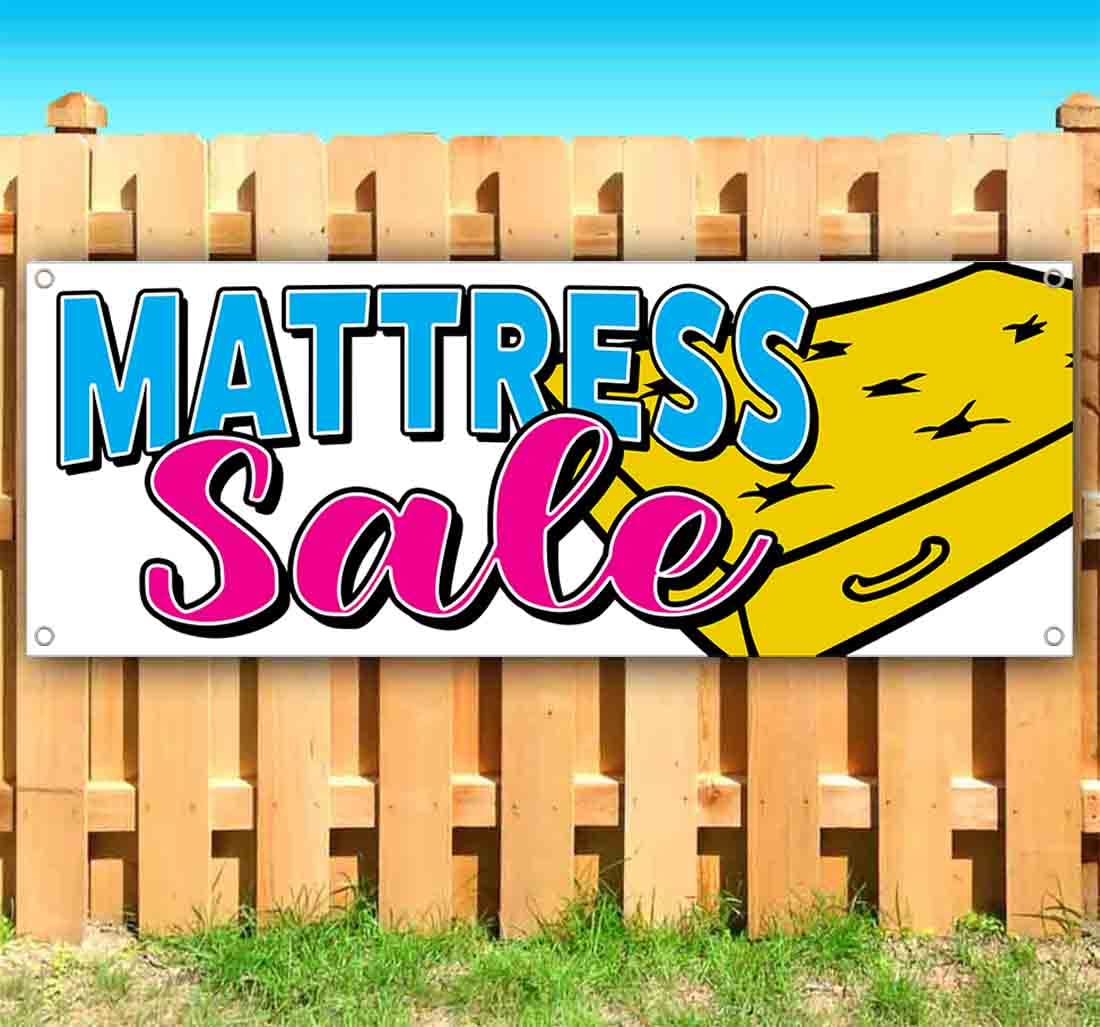 13 oz Heavy-Duty Vinyl Mattress Clearance Banner - Single-Sided with Metal Grommets | Durable Non-Fabric Sign for Store Sales & Promotions | Perfect for Retail Displays, Warehouse Clearance & Seasonal Discounts