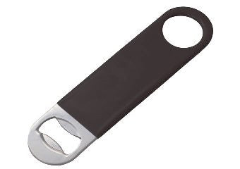 Premium Stainless Steel Bottle Opener with Black PVC Coating - Flat Design for Easy Opening - Perfect for Bars, BBQs, Camping & Home Use - NRE #009267
